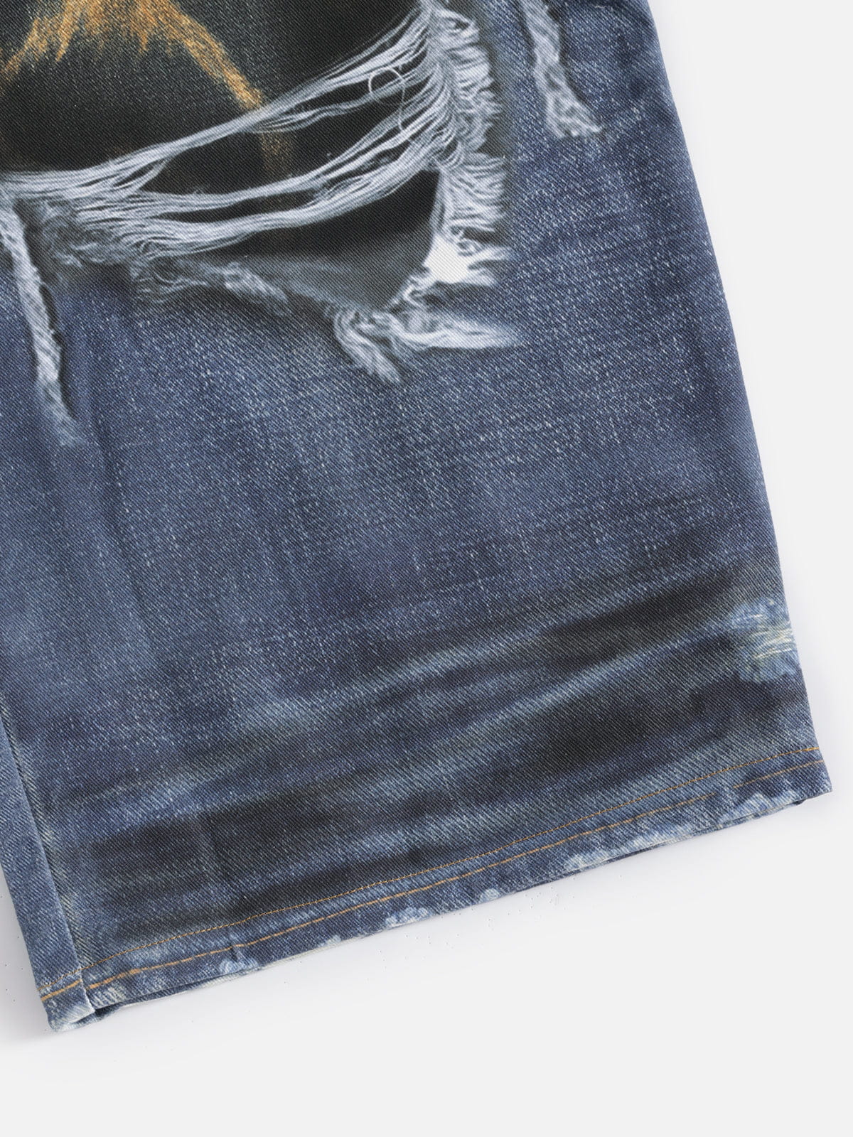 Aelfric Eden Leopard Destroyed Super Baggy Jeans