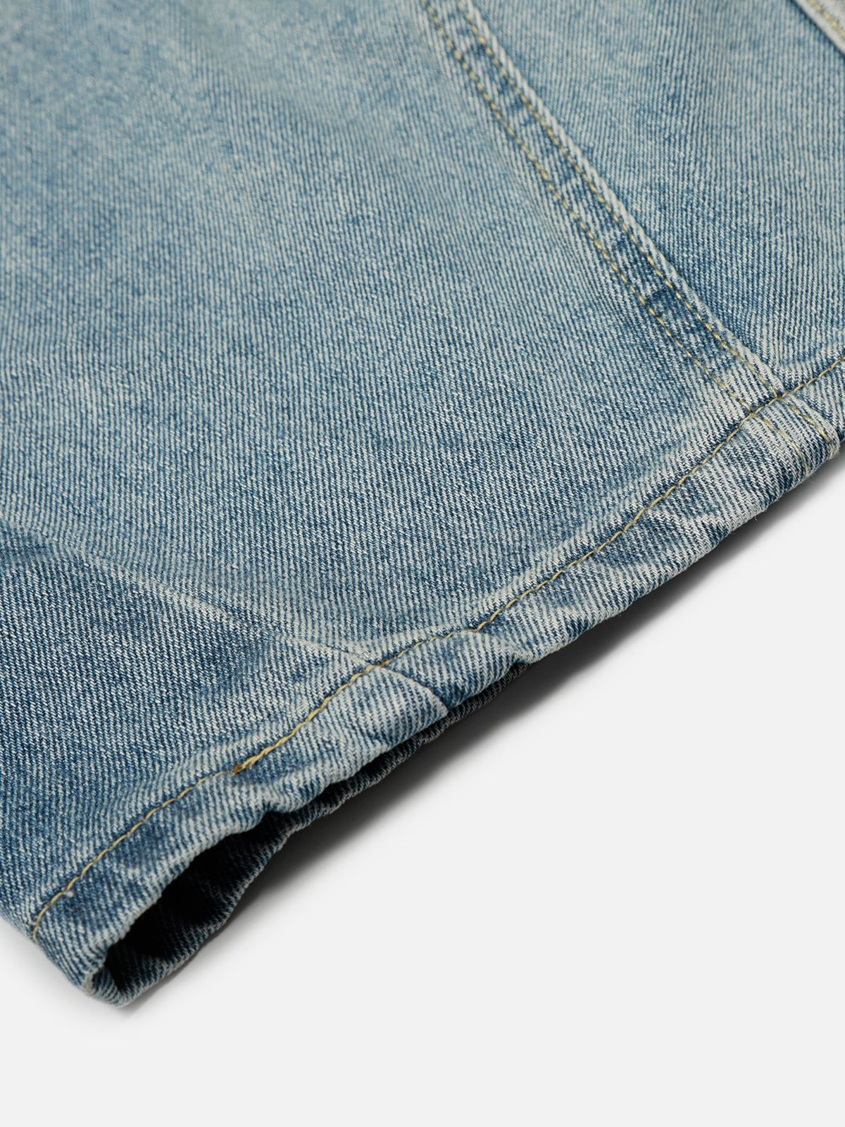 Aelfric Eden Stripe Whiskering Baggy Barrel Jeans