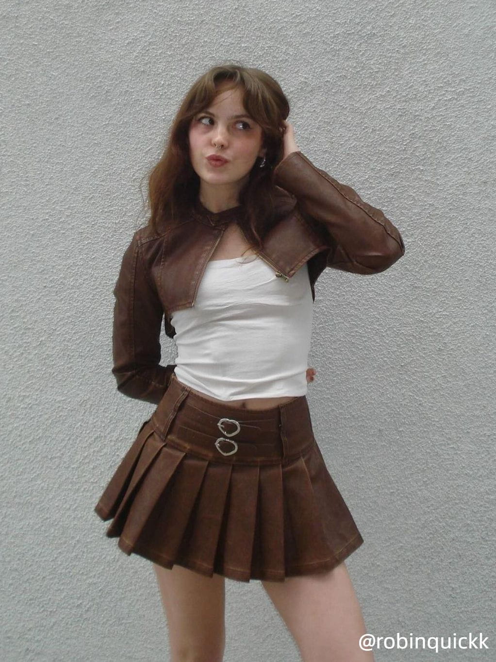 Aelfric Eden Cropped Faux Leather Jacket