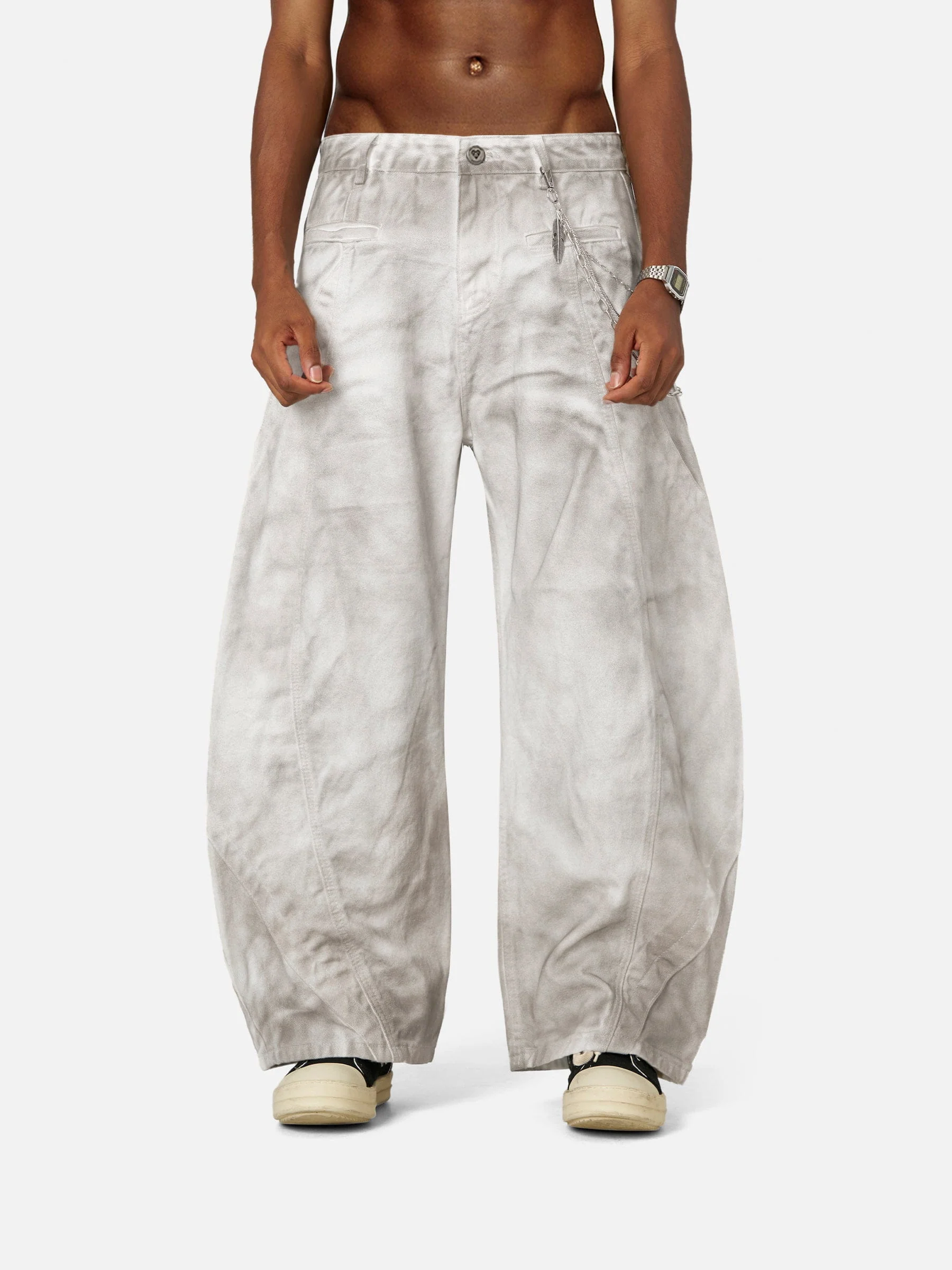 Aelfric Eden Dirt Color Super Baggy Barrel Jeans