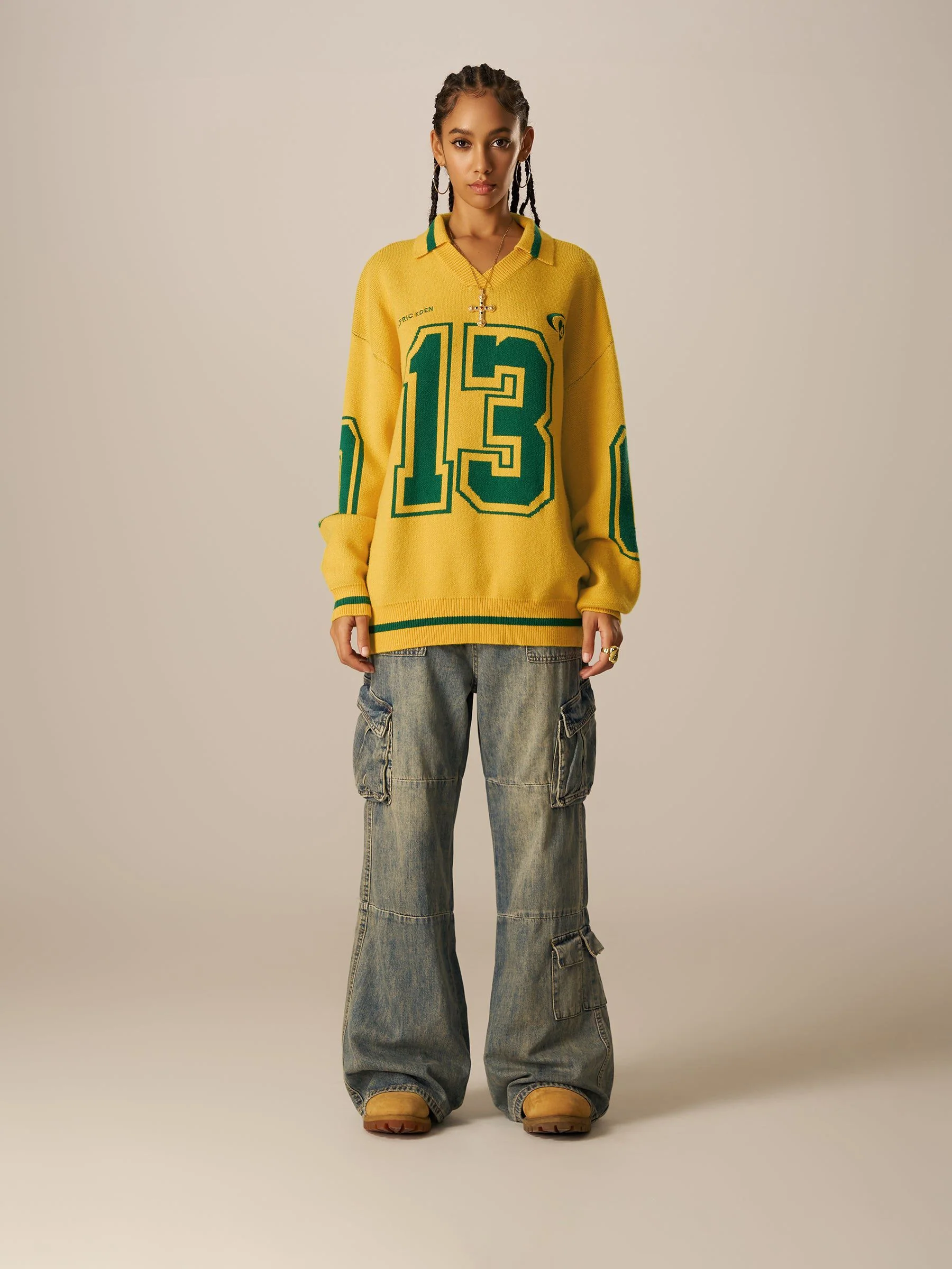 Aelfric Eden Number Graphic Polo Sweater