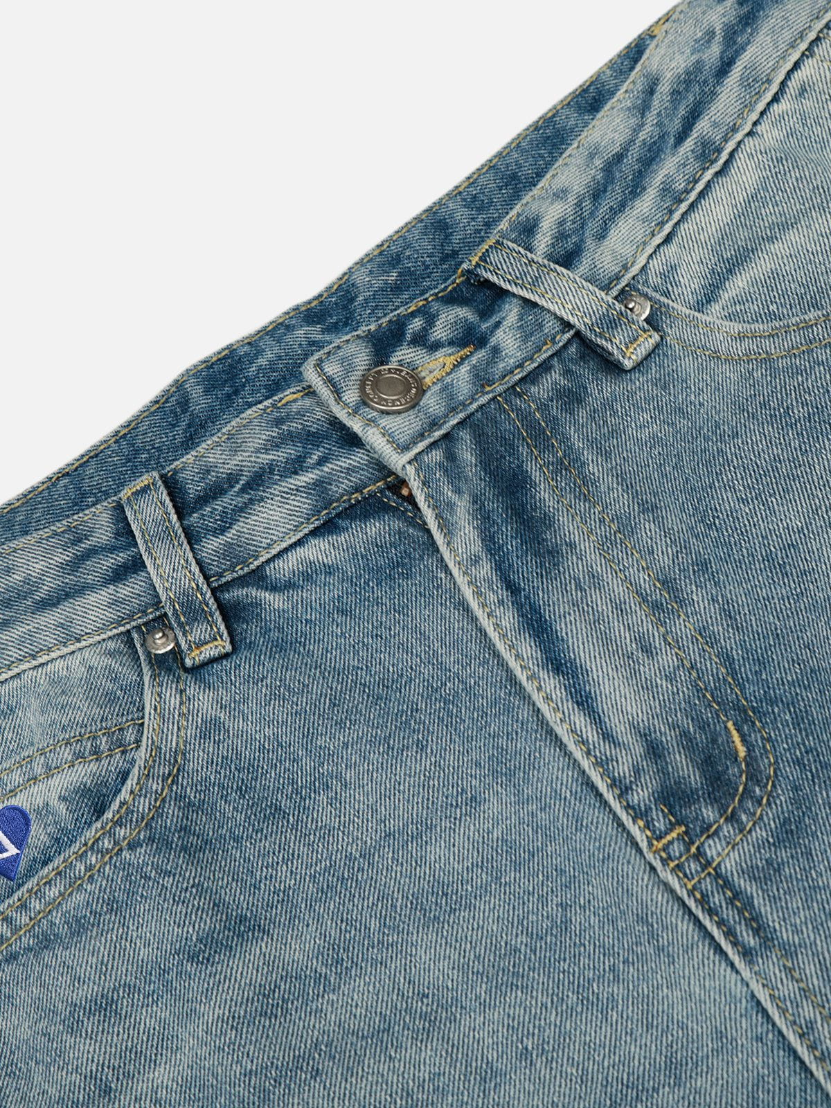 Aelfric Eden Stripe Whiskering Baggy Barrel Jeans