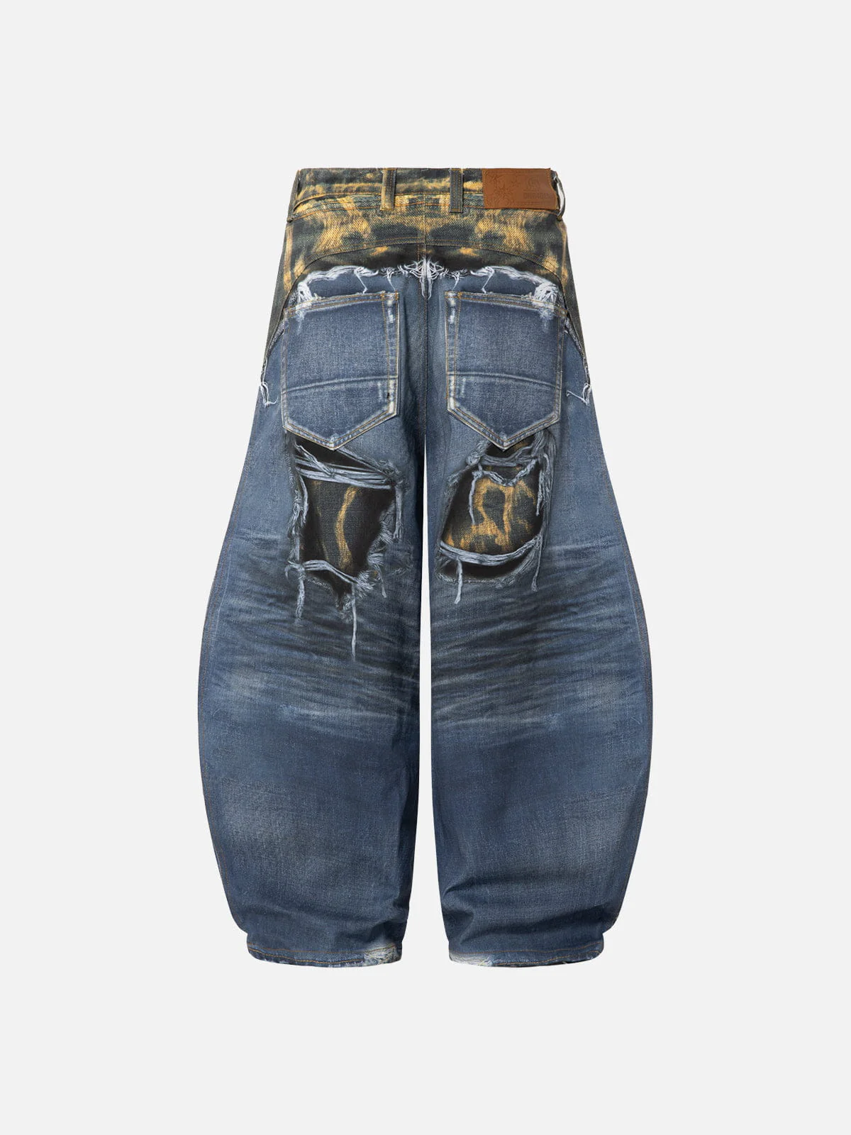 Aelfric Eden Leopard Destroyed Super Baggy Jeans