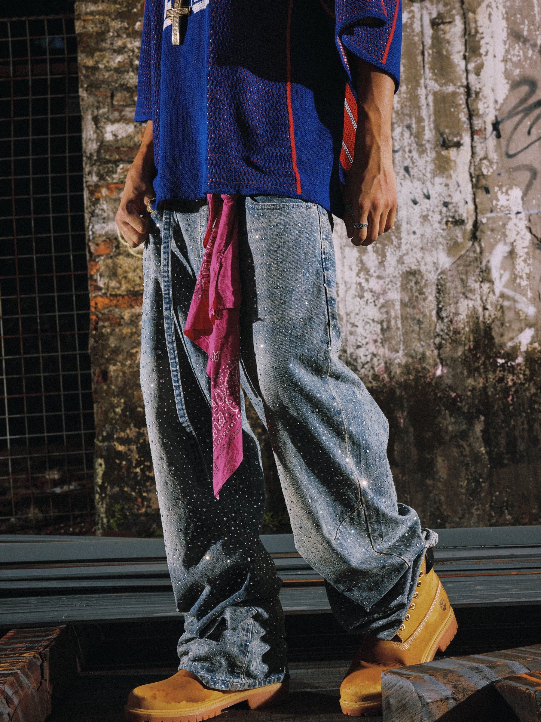 Aelfric Eden Rhinestone Baggy Jeans