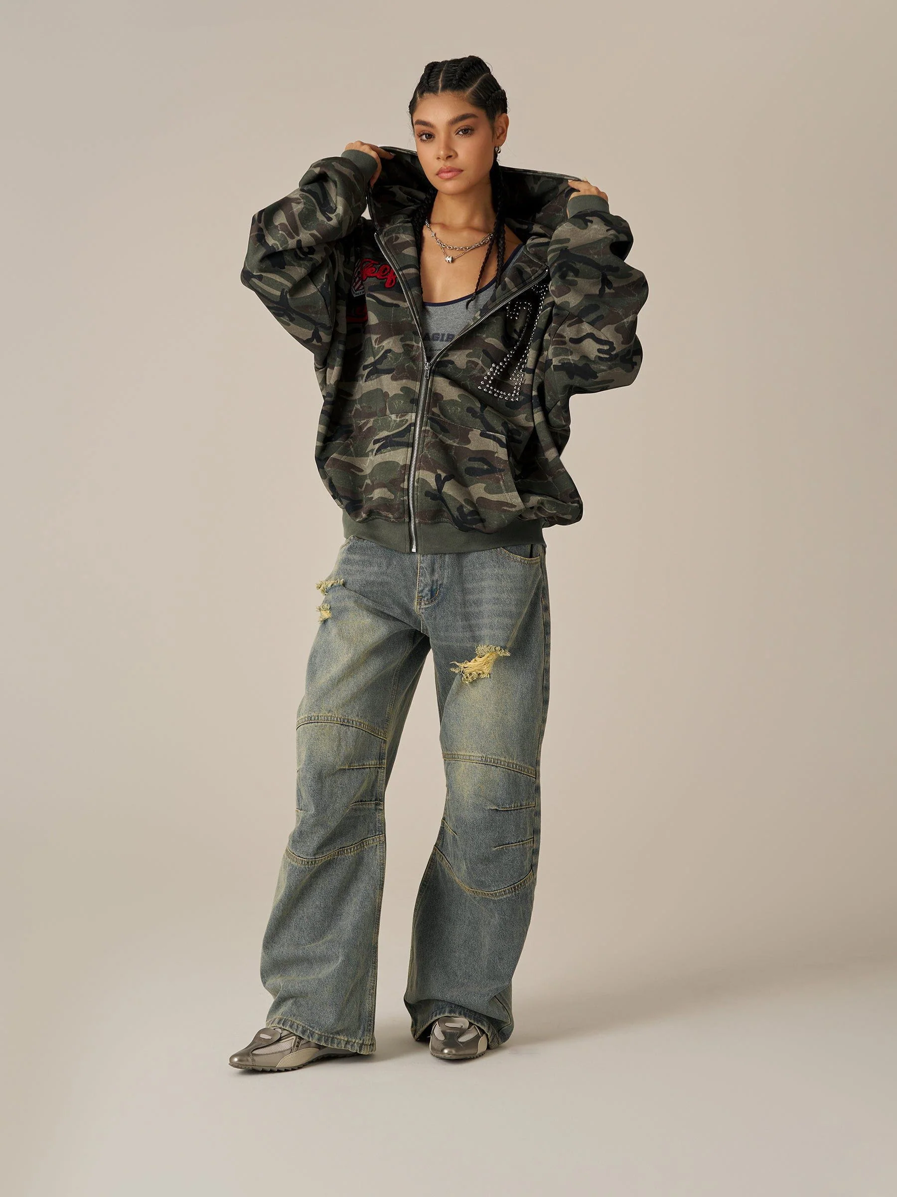 Aelfric Eden Camo Zip Up Hoodie