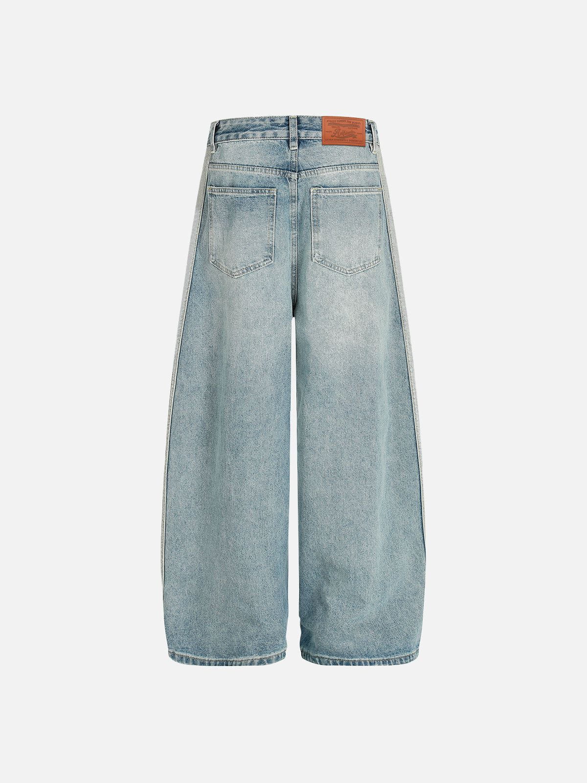Aelfric Eden Stripe Whiskering Baggy Barrel Jeans