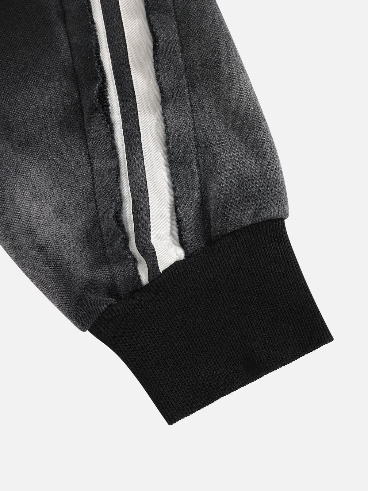 Aelfric Eden Boxy fit 77 Stripe Zip Hoodie – Acid Wash