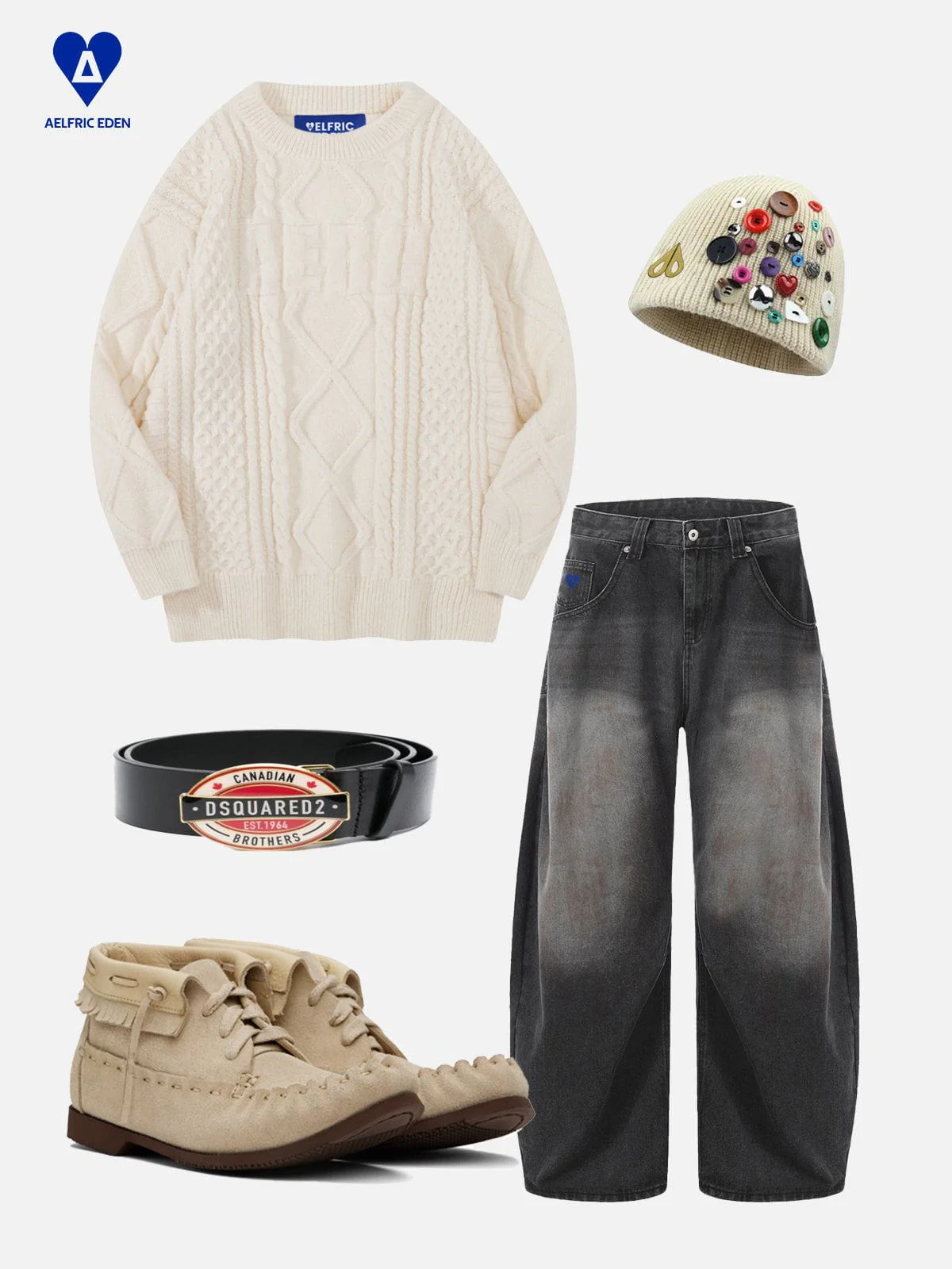 Aelfric Eden Solid Cable Stitch Sweater