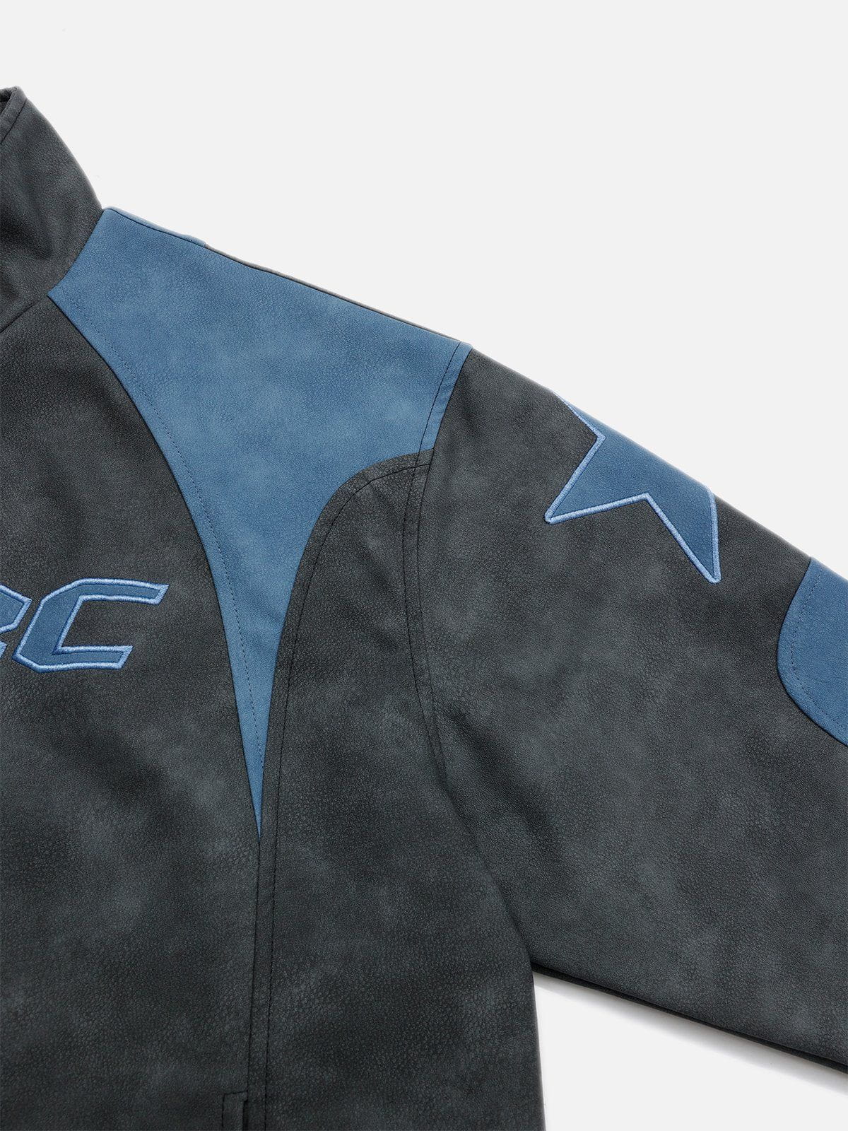 Aelfric Eden Star Graphic Cropped Racing Jacket