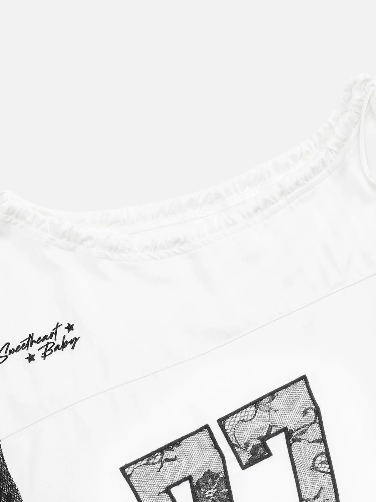 Aelfric Eden Lace Patchwork Off Shoulder Tee