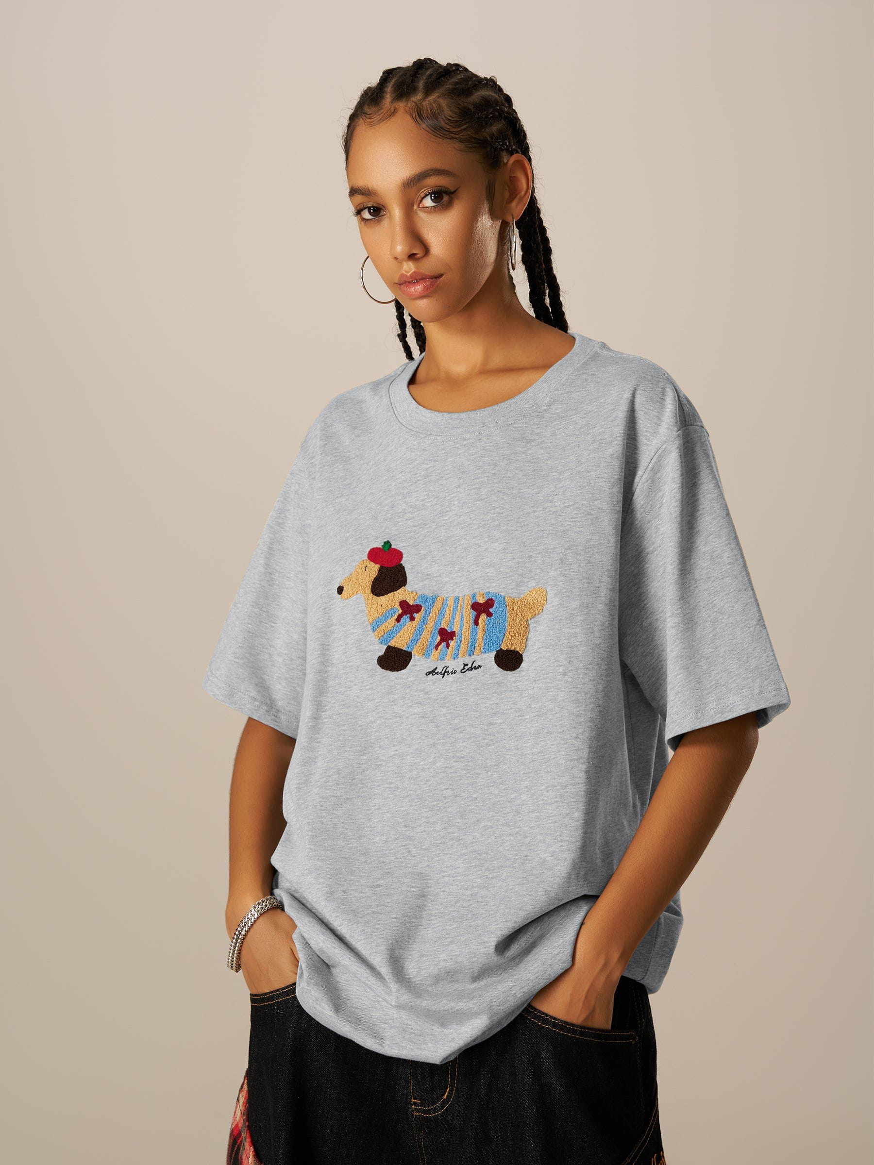 Aelfric Eden Cartoon Dog Embroidery Tee