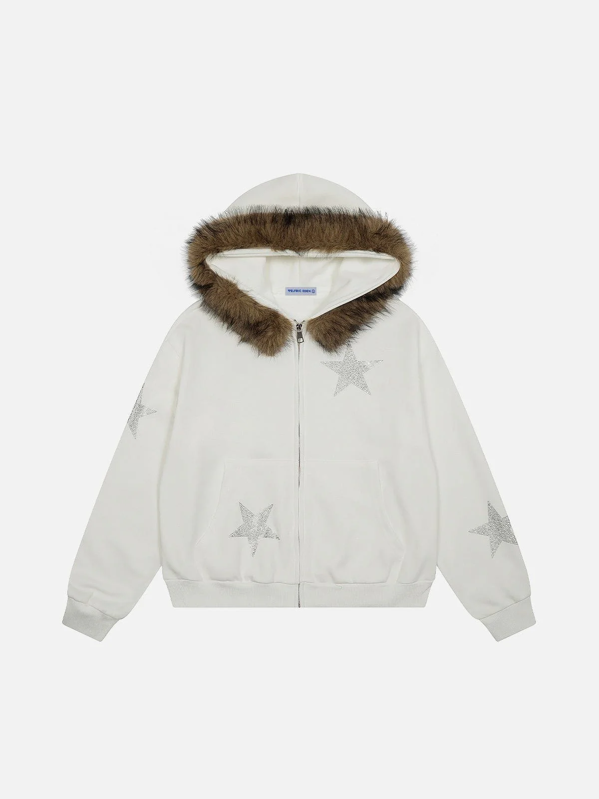 Aelfric Eden Rhinestone Star Zip Up Hoodie