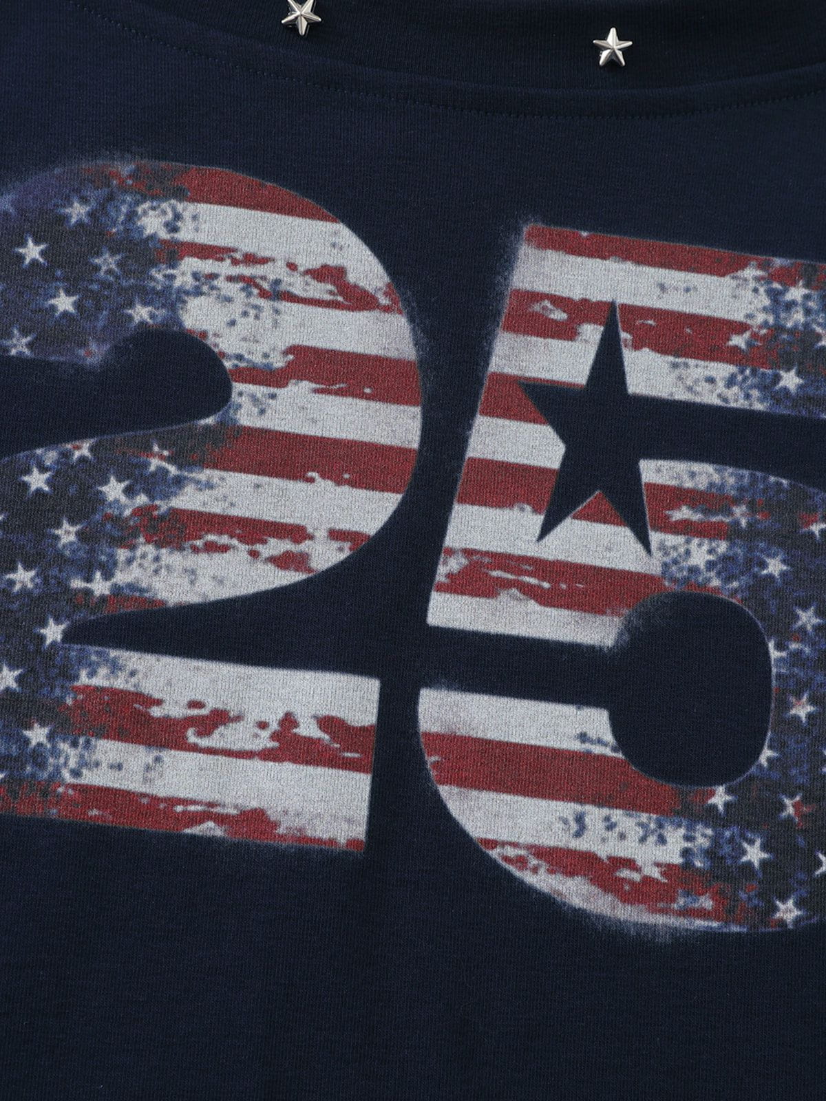 Aelfric Eden Flag Star Off-The-Shoulder Long Sleeve Tee