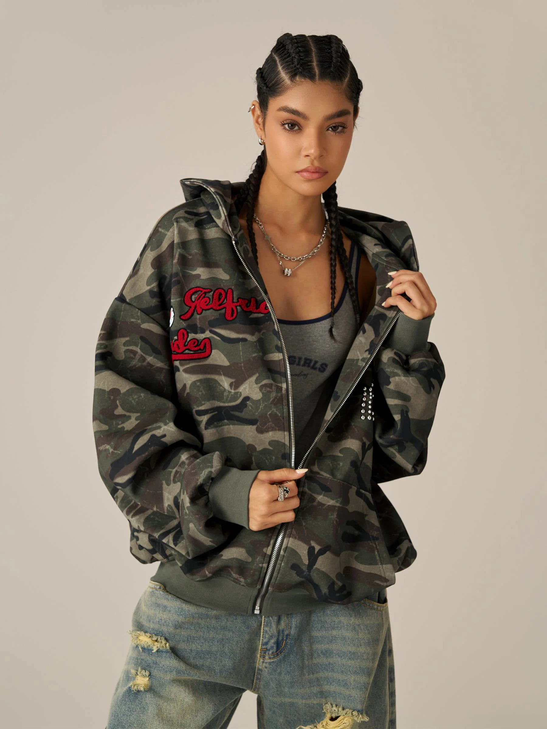 Aelfric Eden Camo Zip Up Hoodie