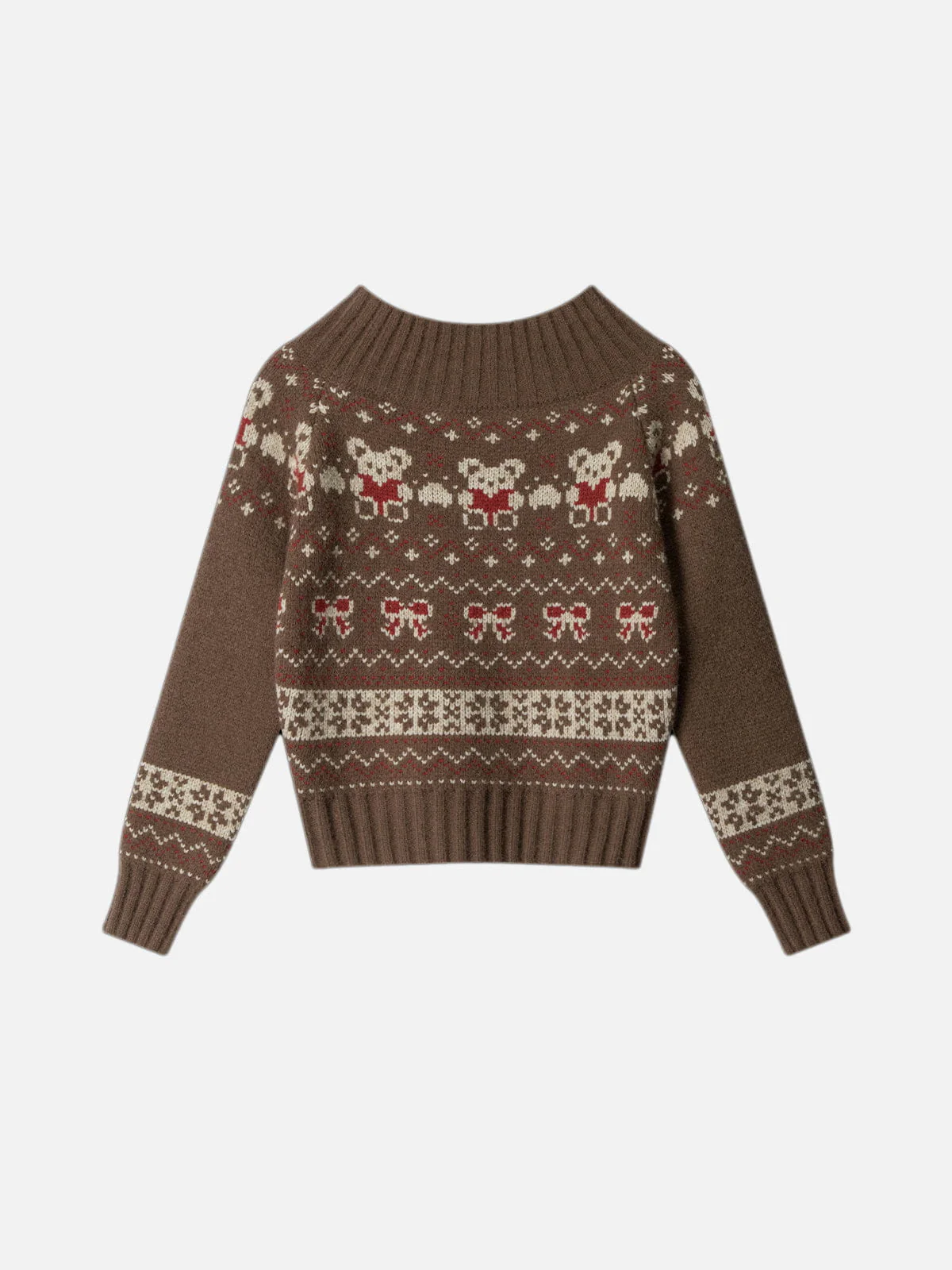 Aelfric Eden Off-The-Shoulder Fair Isle Sweater