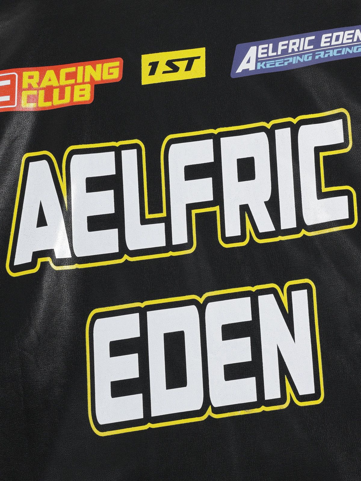 [Pre-Order] Aelfric Eden Racing Logo Patches Faux Leather Jacket