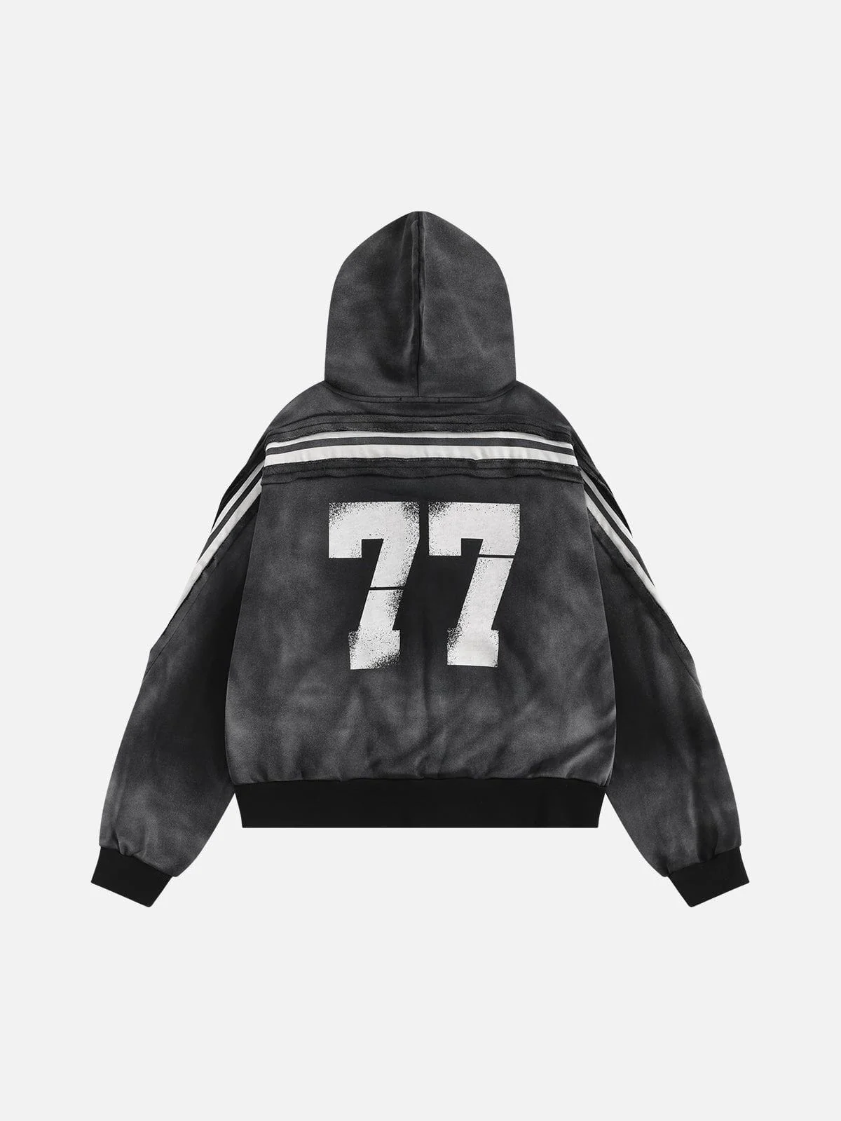 Aelfric Eden Boxy fit 77 Stripe Zip Hoodie – Acid Wash