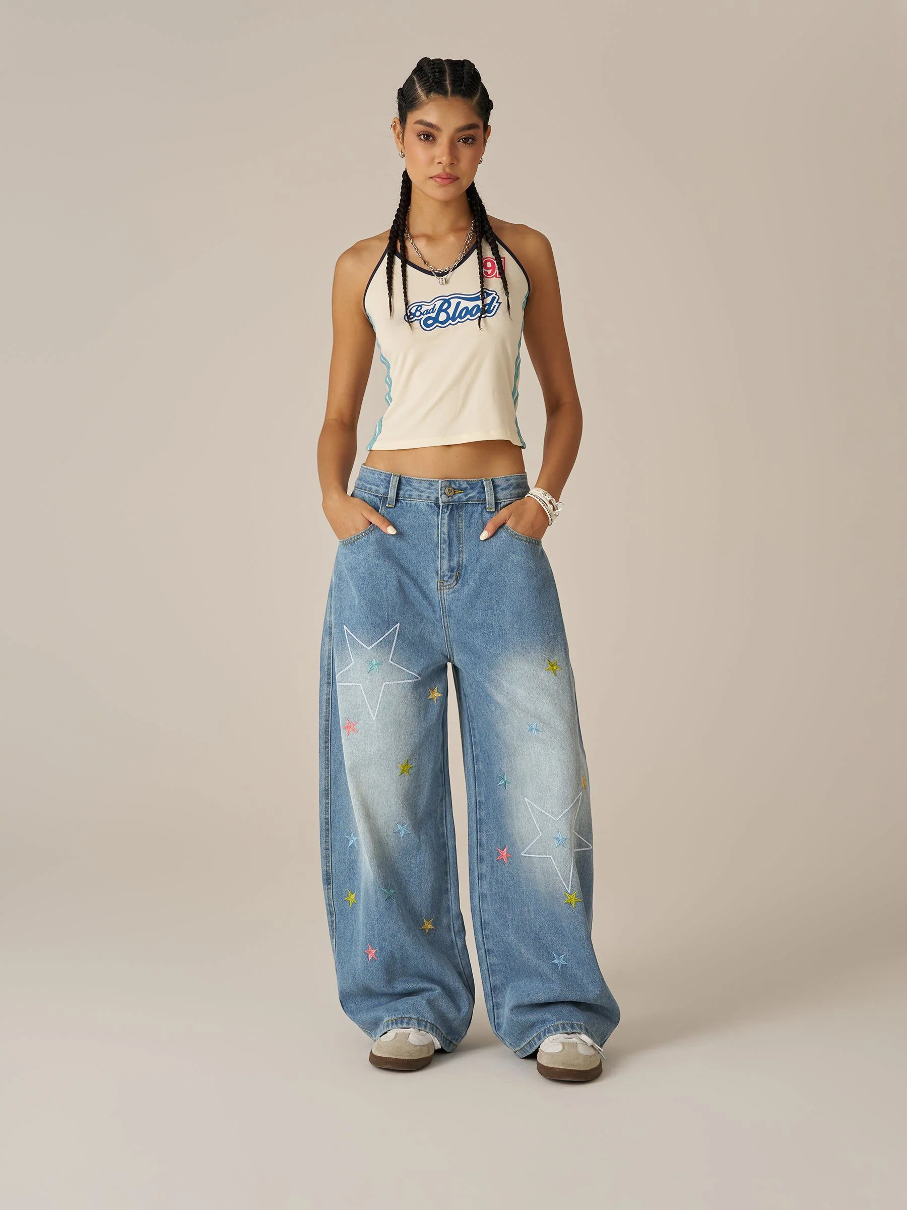 Aelfric Eden Baggy Barrel  Colorful Star Jeans