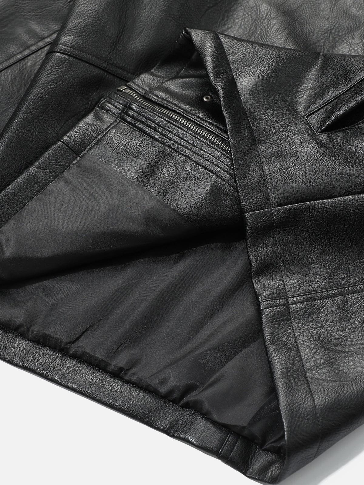 Aelfric Eden Metal Button Faux Leather Jacket