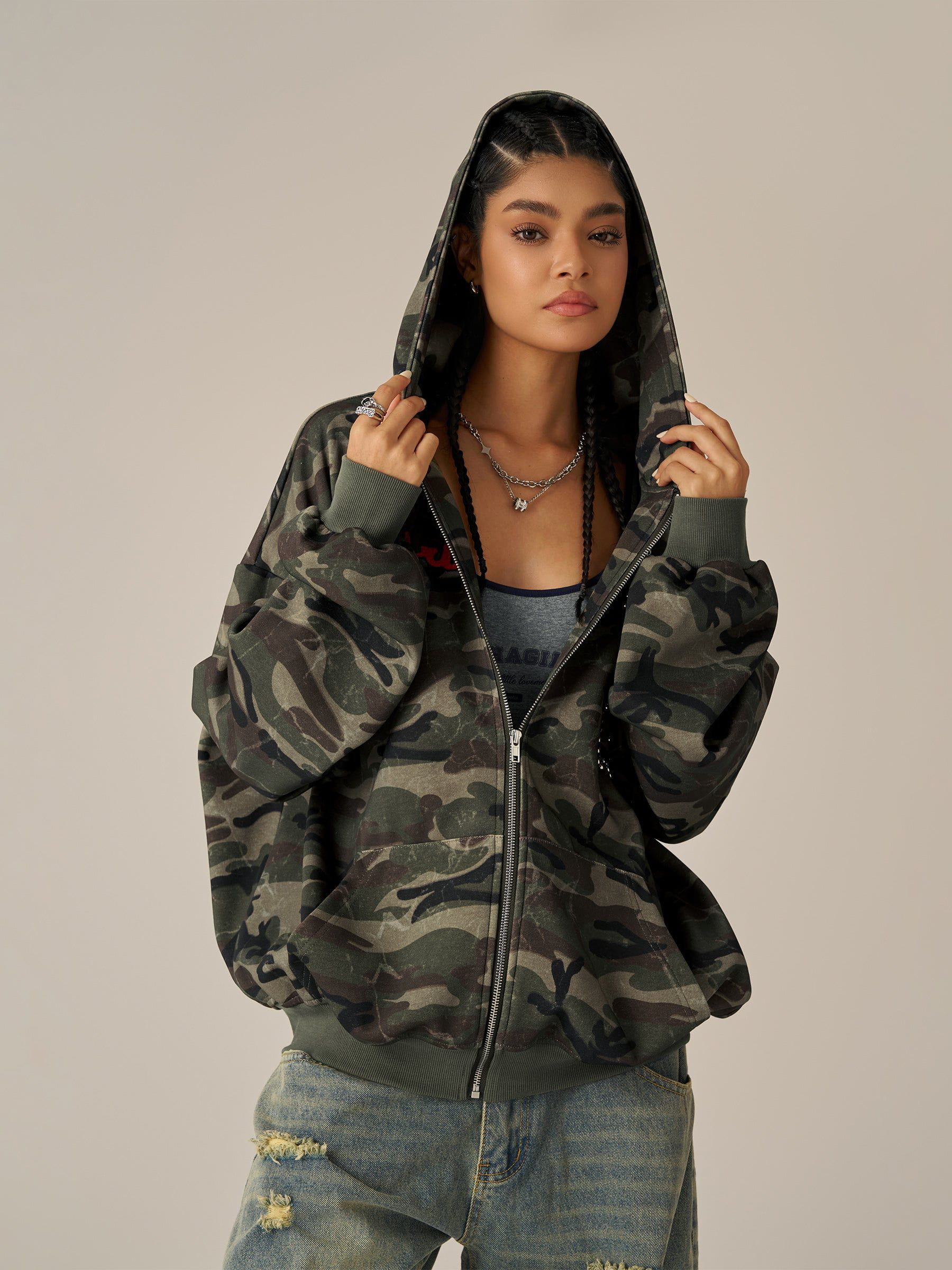 Aelfric Eden Camo Zip Up Hoodie