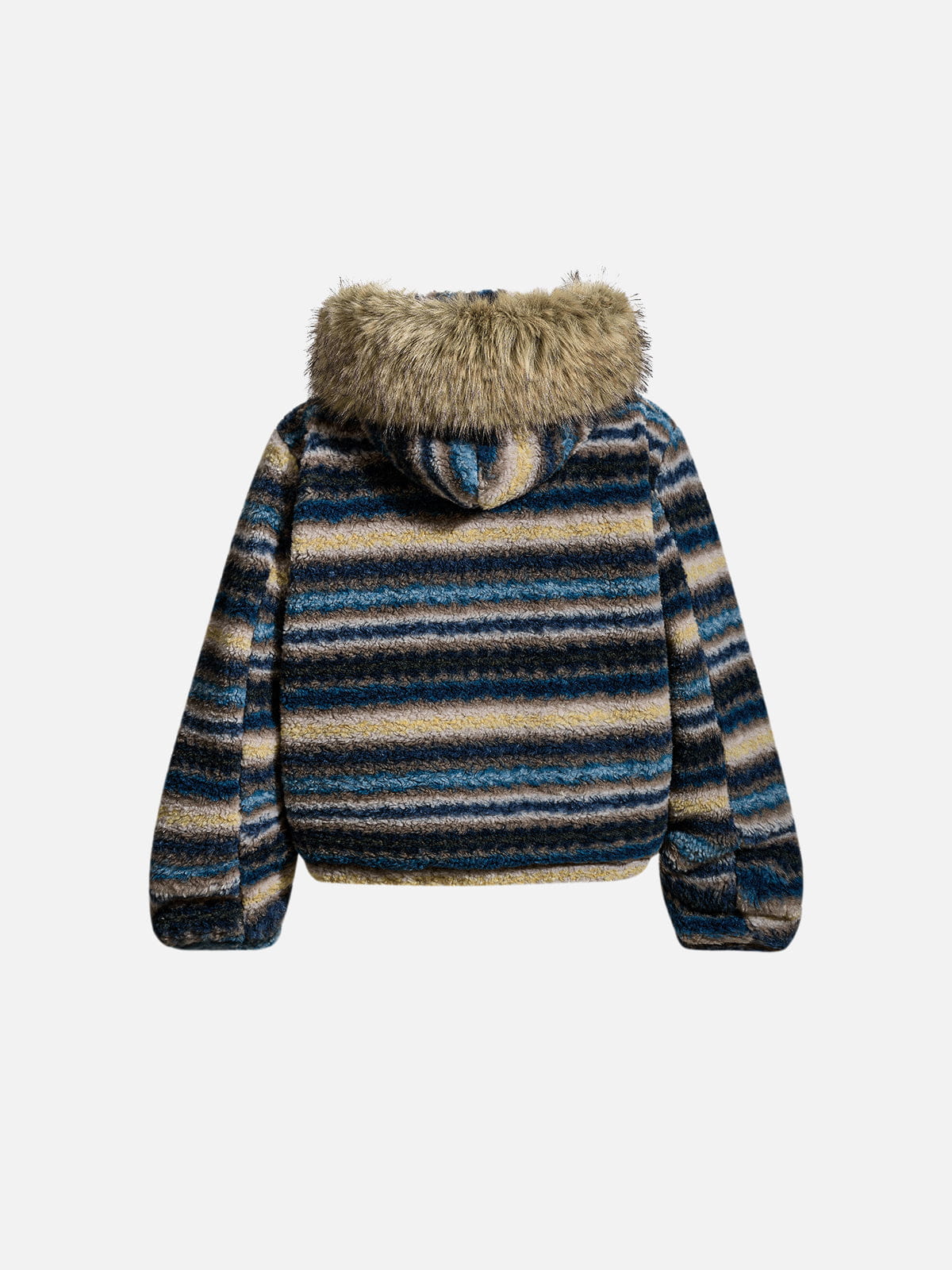 Aelfric Eden Stripe Faux Fur Hooded Coat