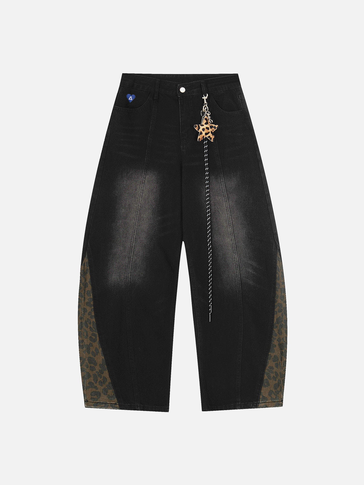 Aelfric Eden Leopard Patchwork Baggy Jeans