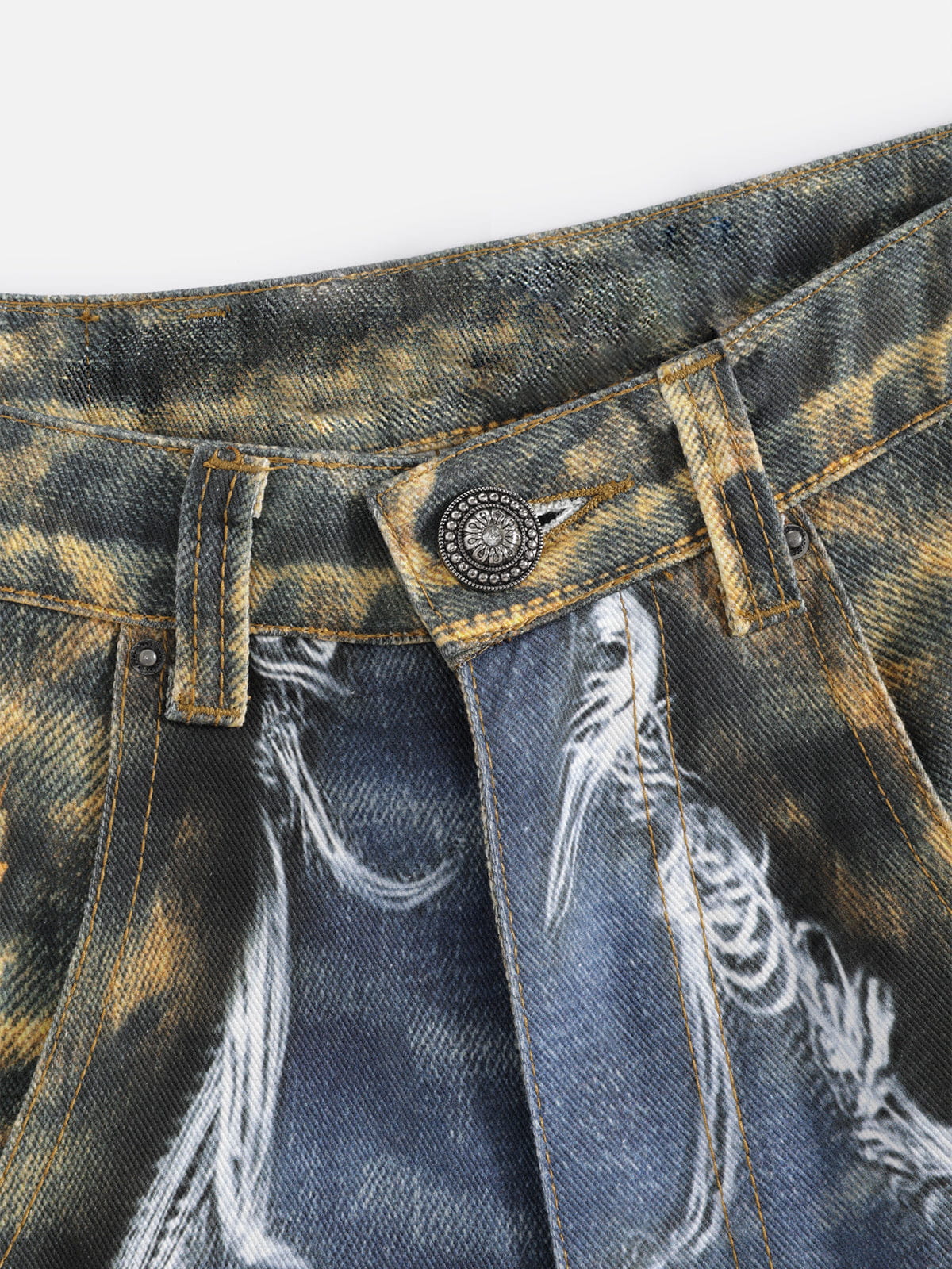 Aelfric Eden Leopard Destroyed Super Baggy Jeans