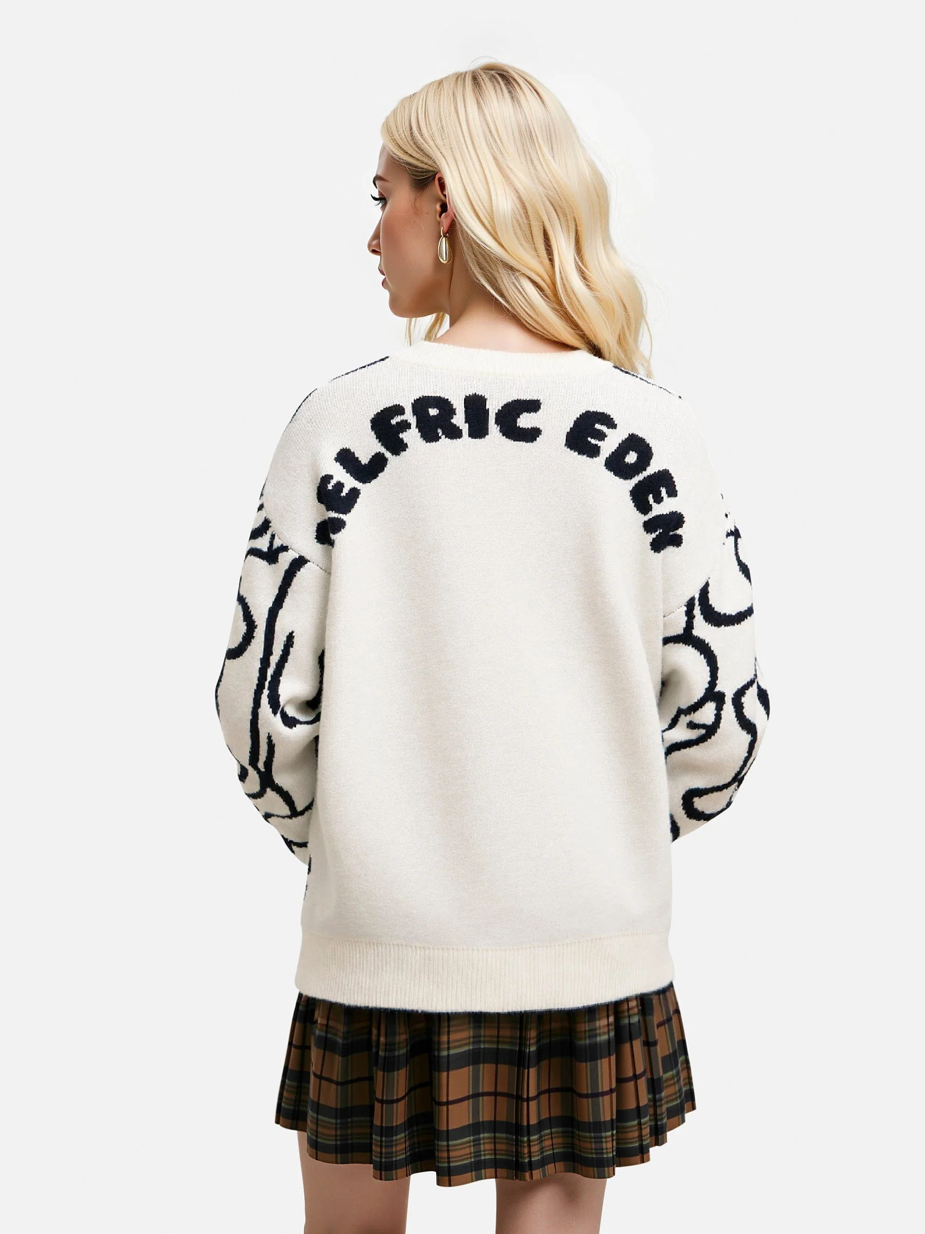 Aelfric Eden Hand Drawn Full Print Poodle Sweater