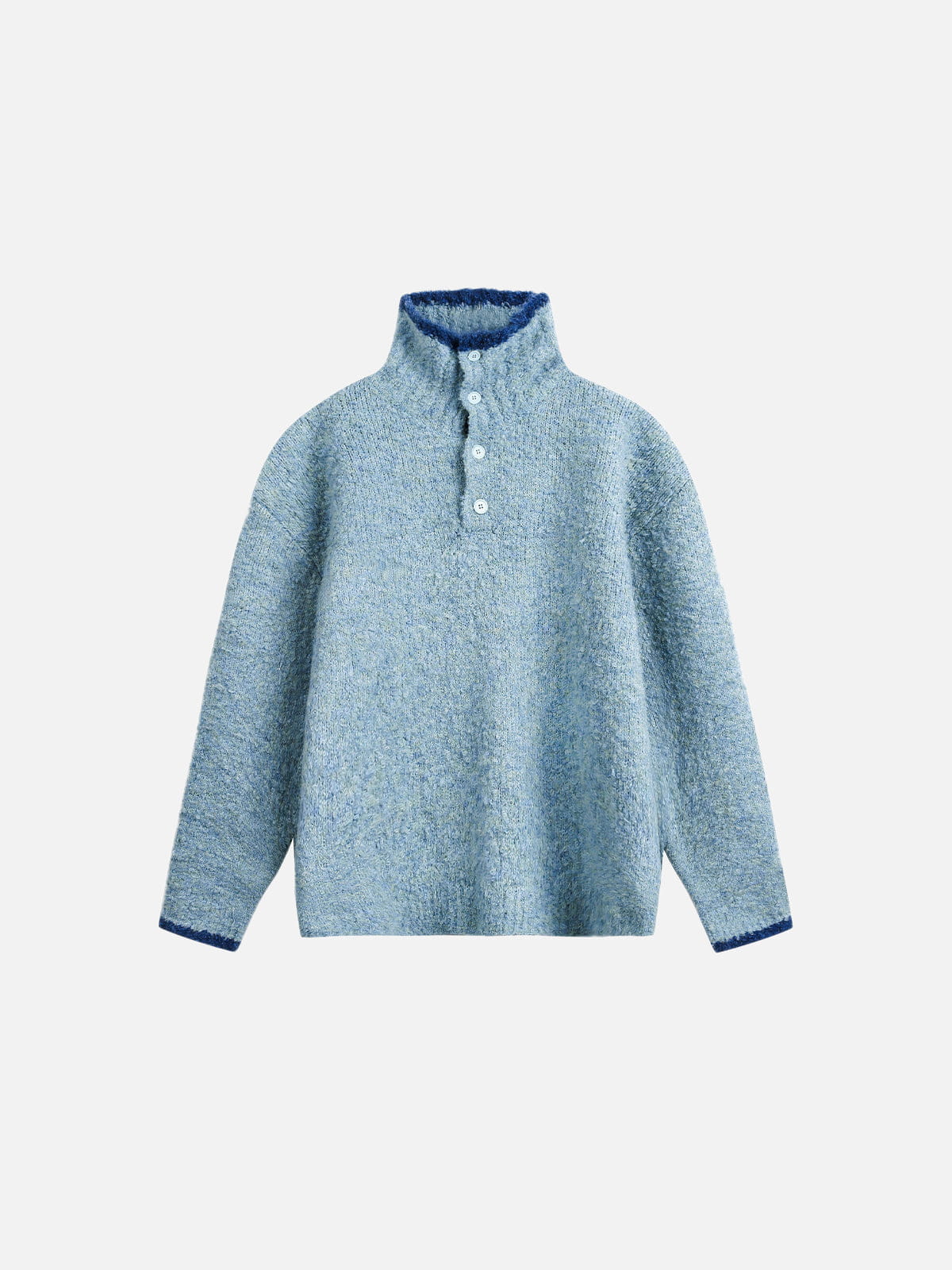 Aelfric Eden High-Neck Henley Fleece Sweater