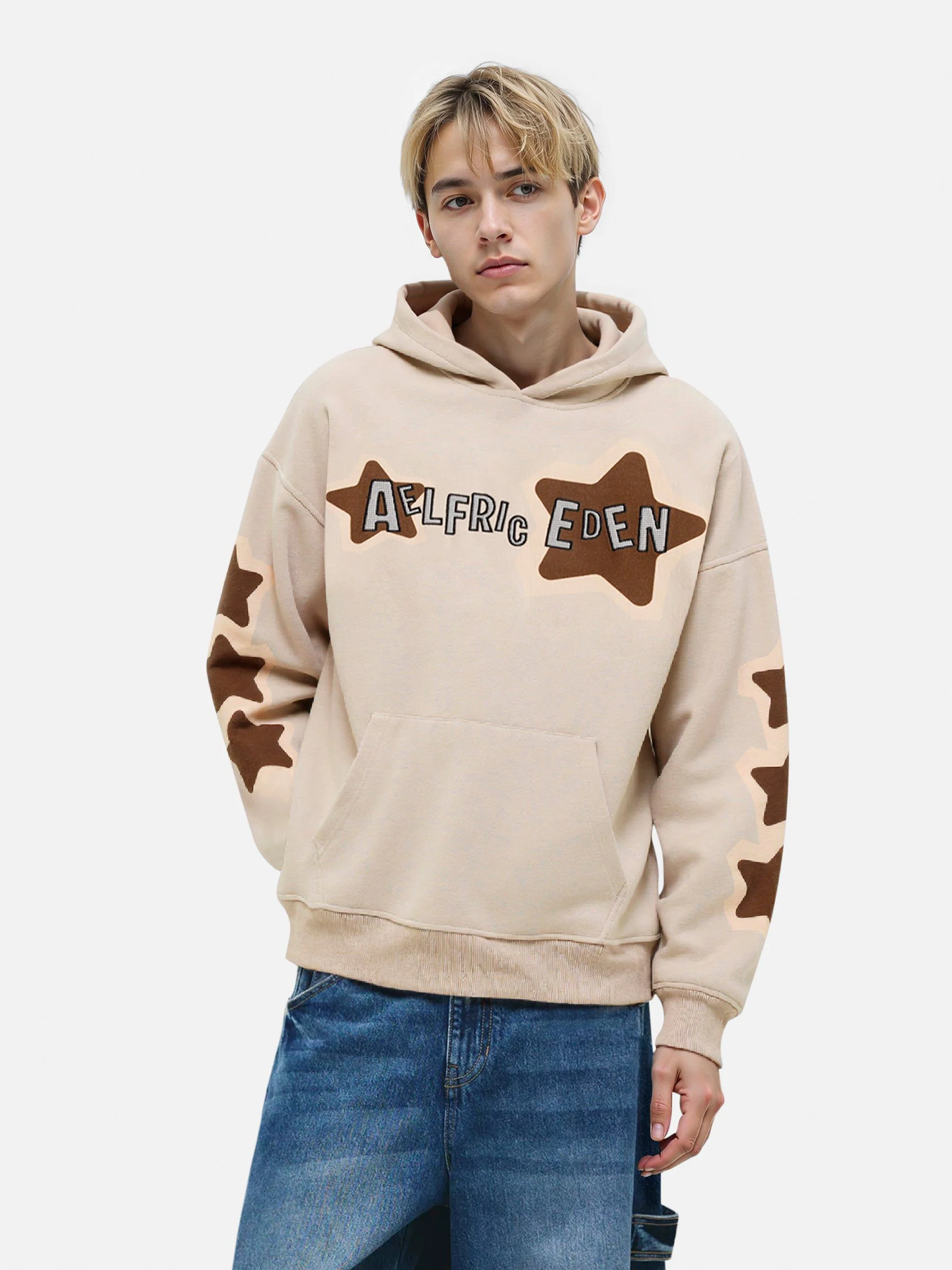 Aelfric Eden Oversized Applique Embroidery Eden Star Pullover Hoodie