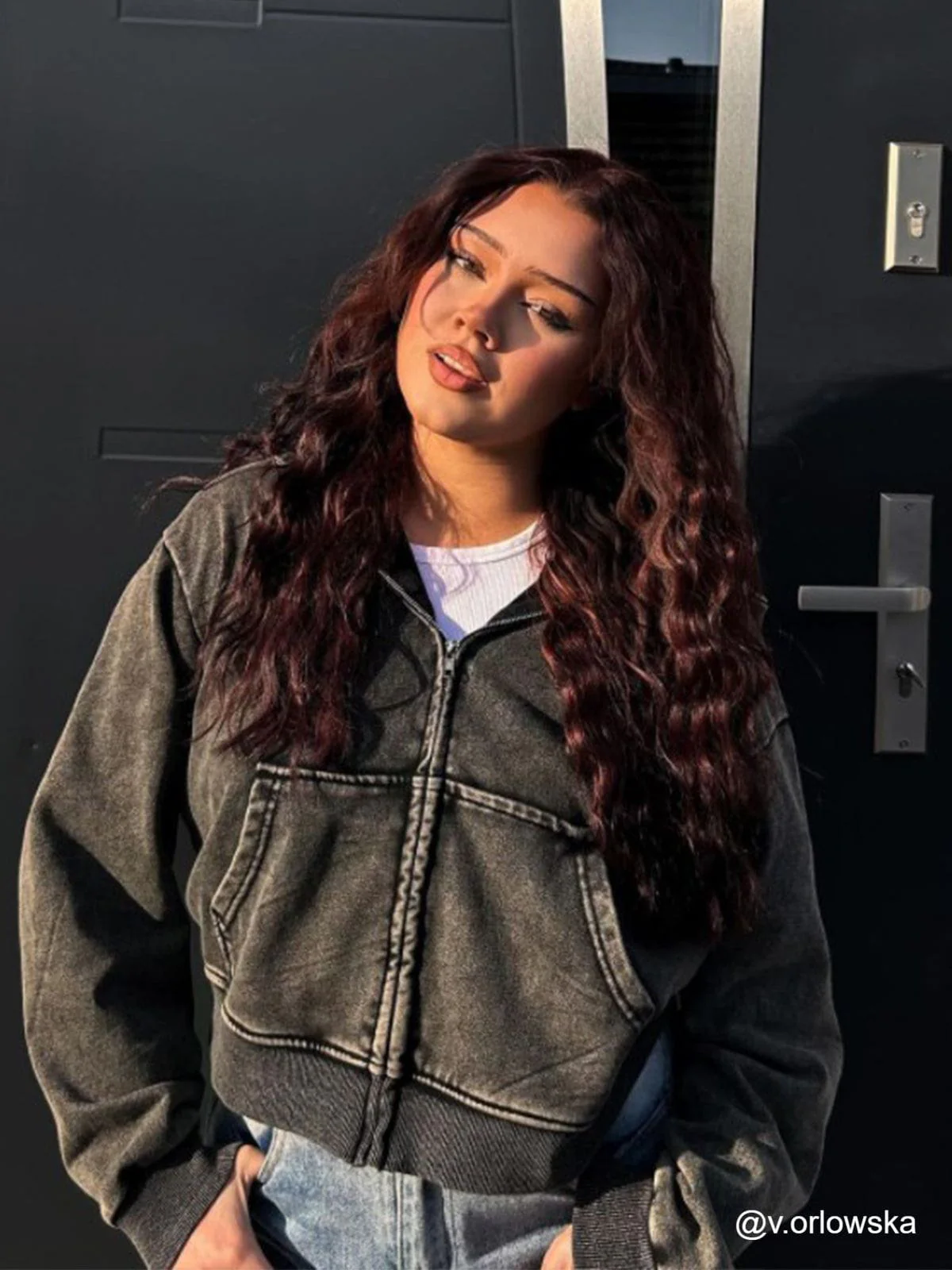 Aelfric Eden Boxy Solid Zip Up Hoodie