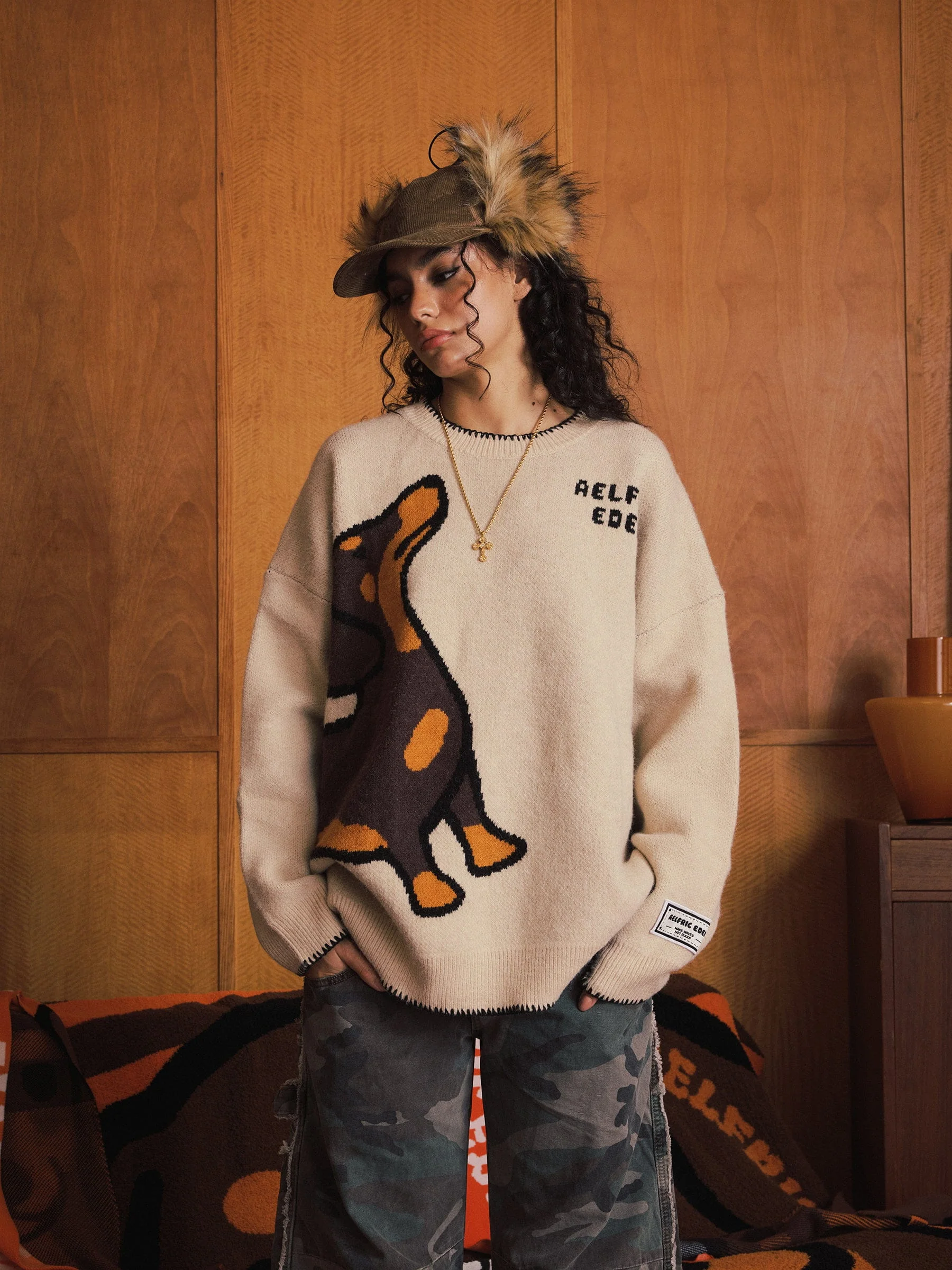 Aelfric Eden Hand Drawn Dachshund Jacquard Sweater