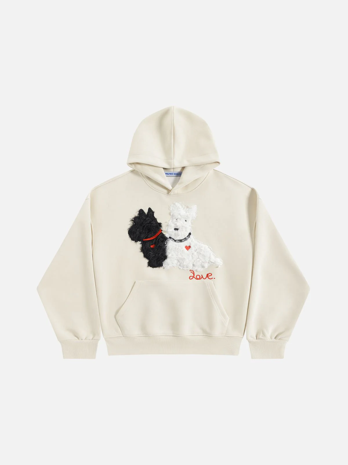 Aelfric Eden Oversized  Embroidery Puppy Pullover Hoodie