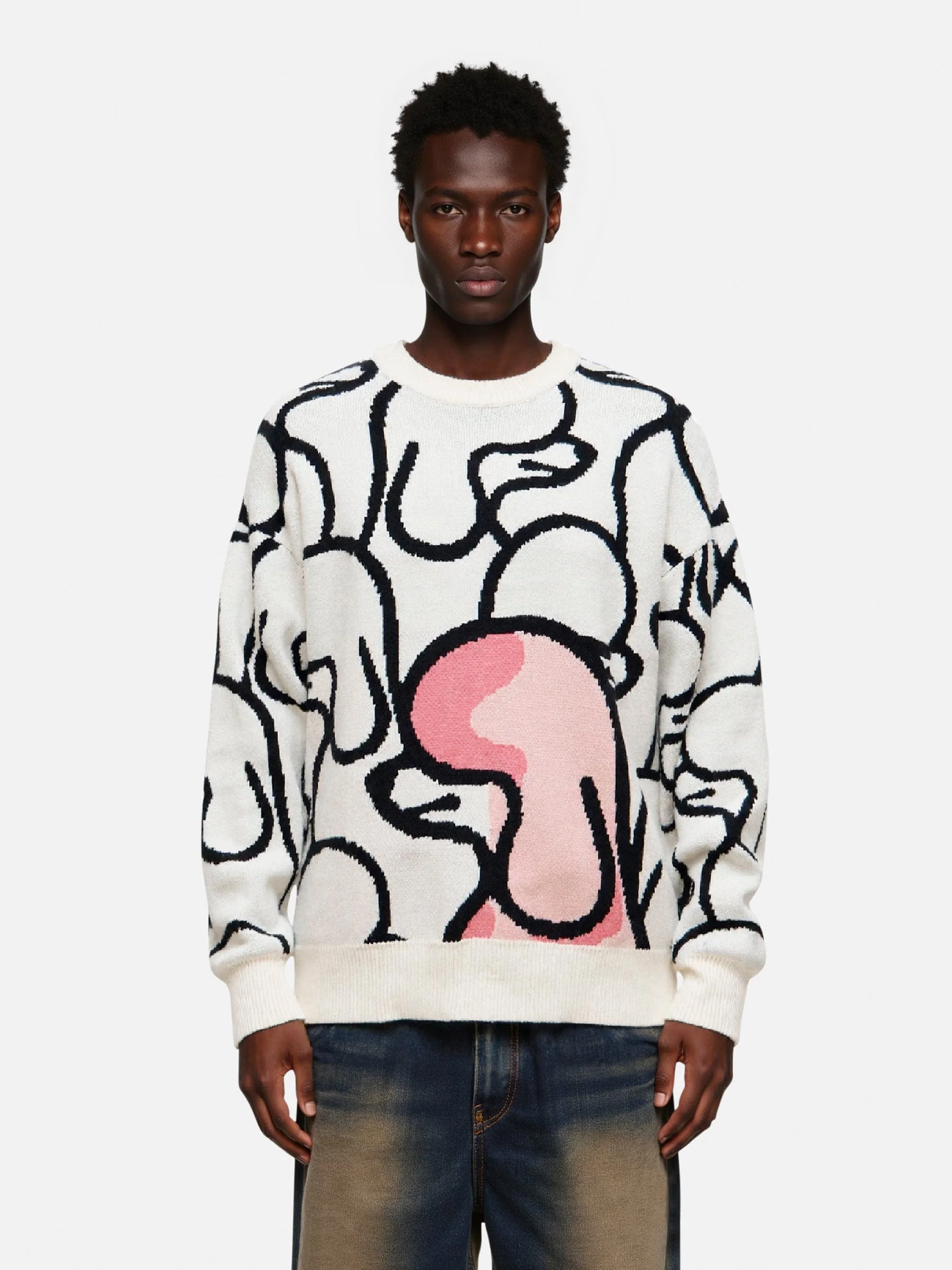 Aelfric Eden Hand Drawn Full Print Poodle Sweater