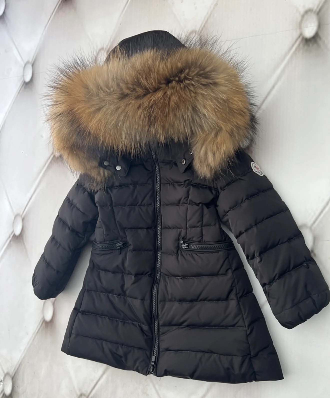 MONCLER KIDS COAT LONG FUR