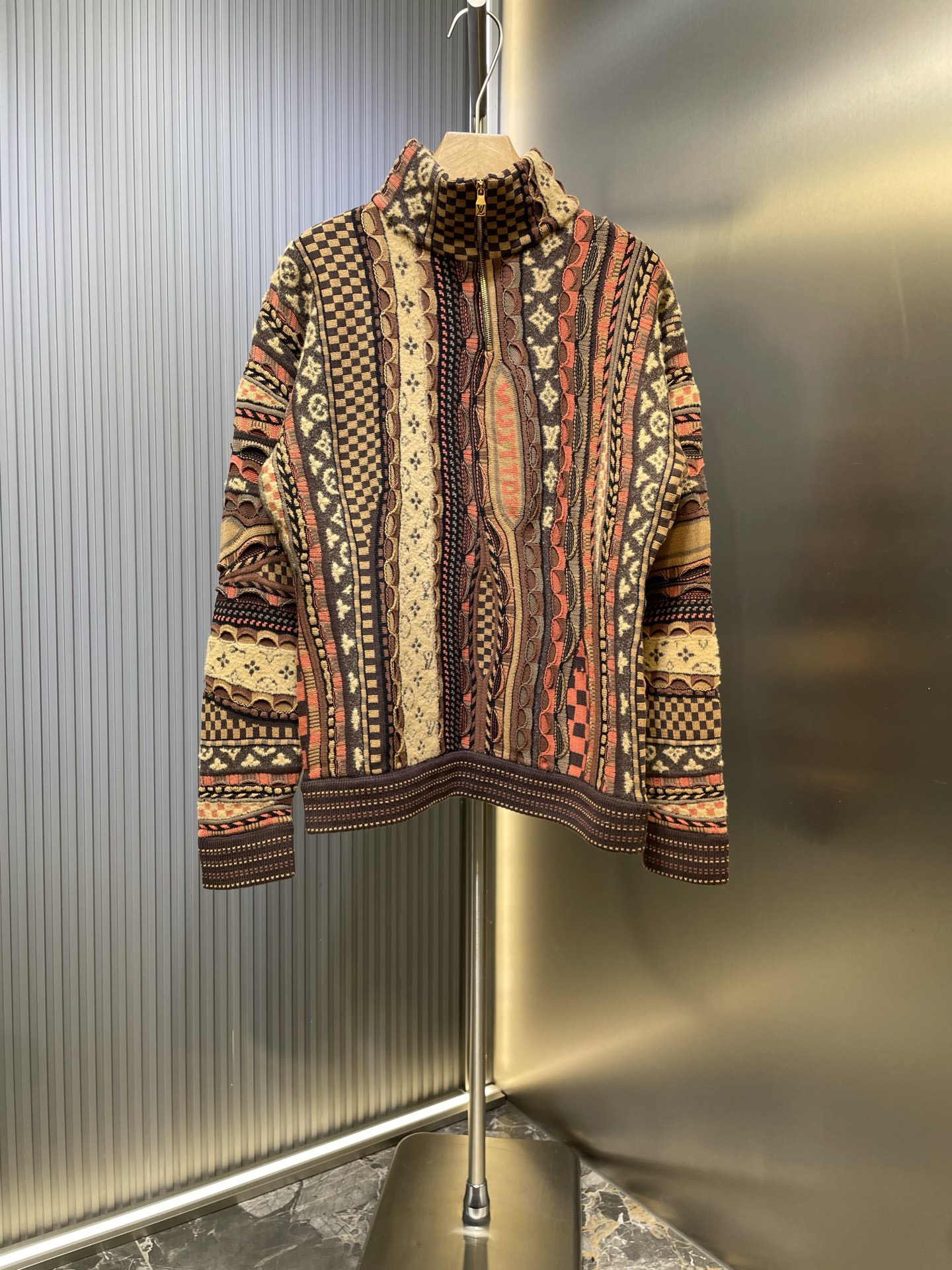 L X V 25FF X Nigo Half-zip turtleneck sweater