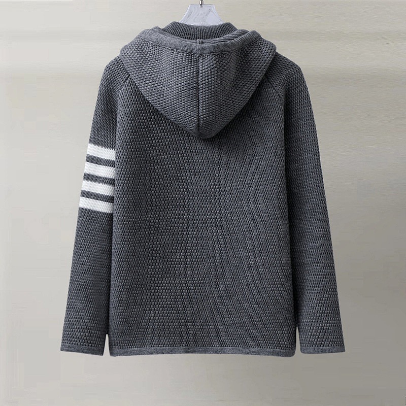 TB Knit Fleece Hooded Sweatshirt with Zipper
