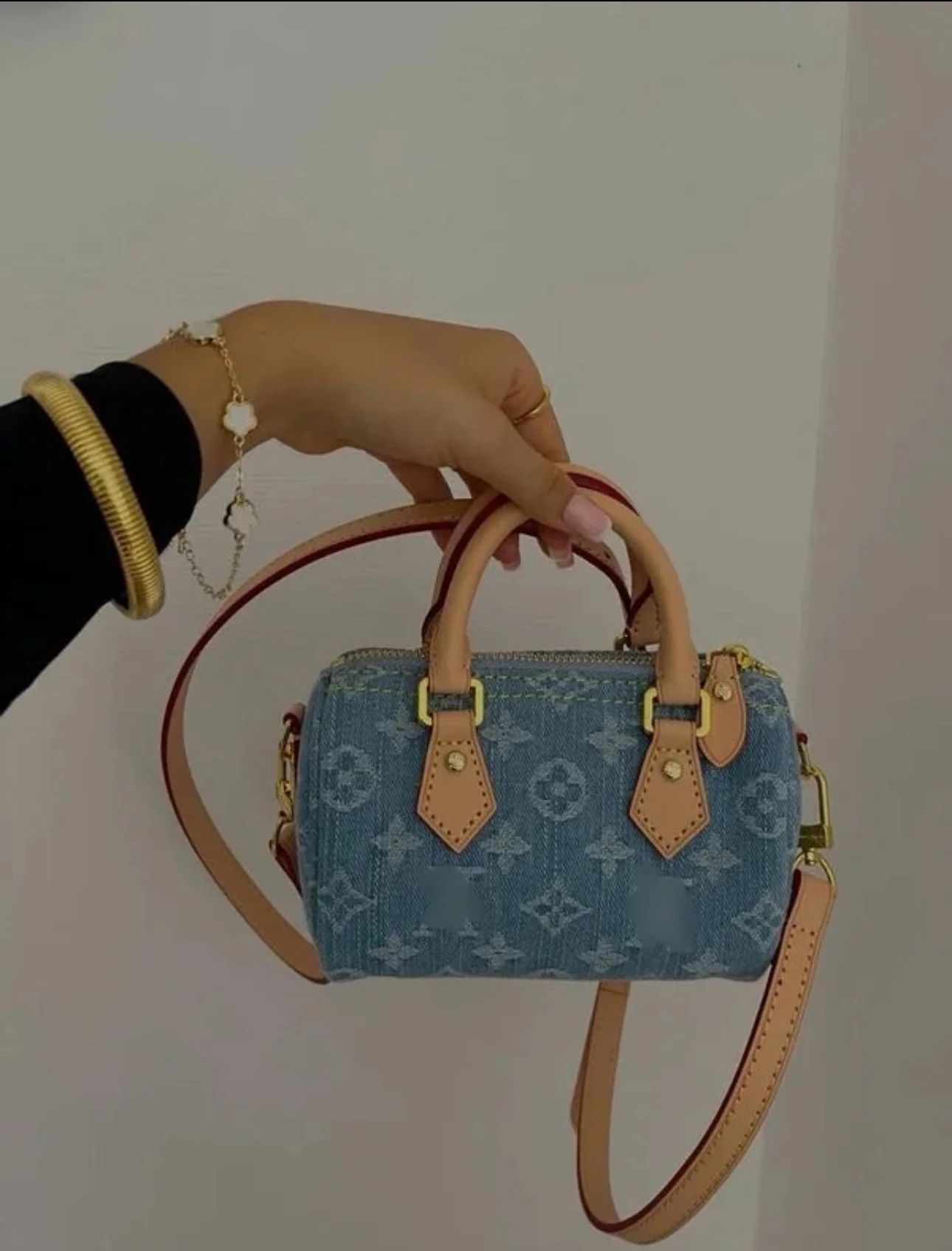 LV denim mini speedy