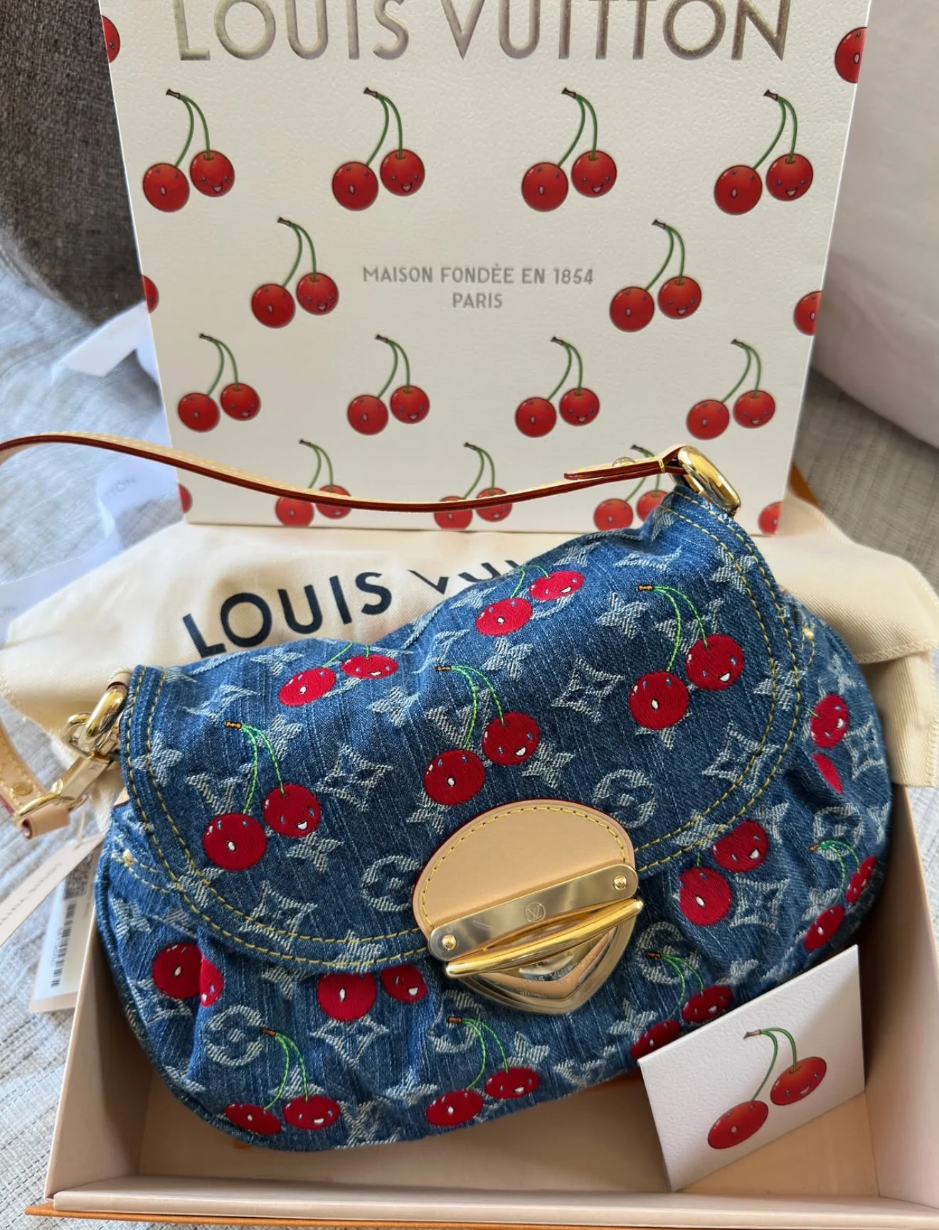 LV Cherry denim bag