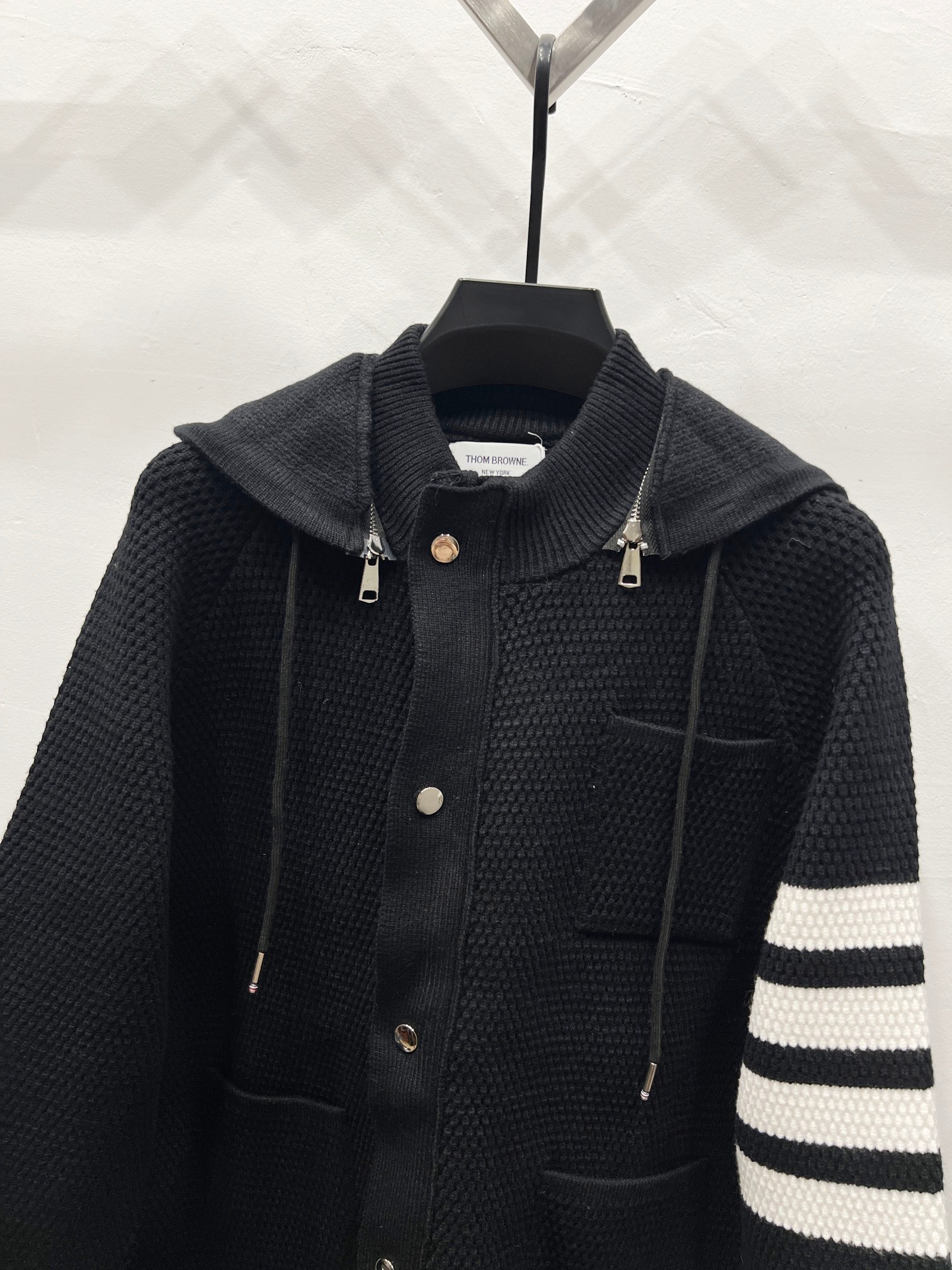 TB Knit Fleece Hooded Sweatshirt with Zipper