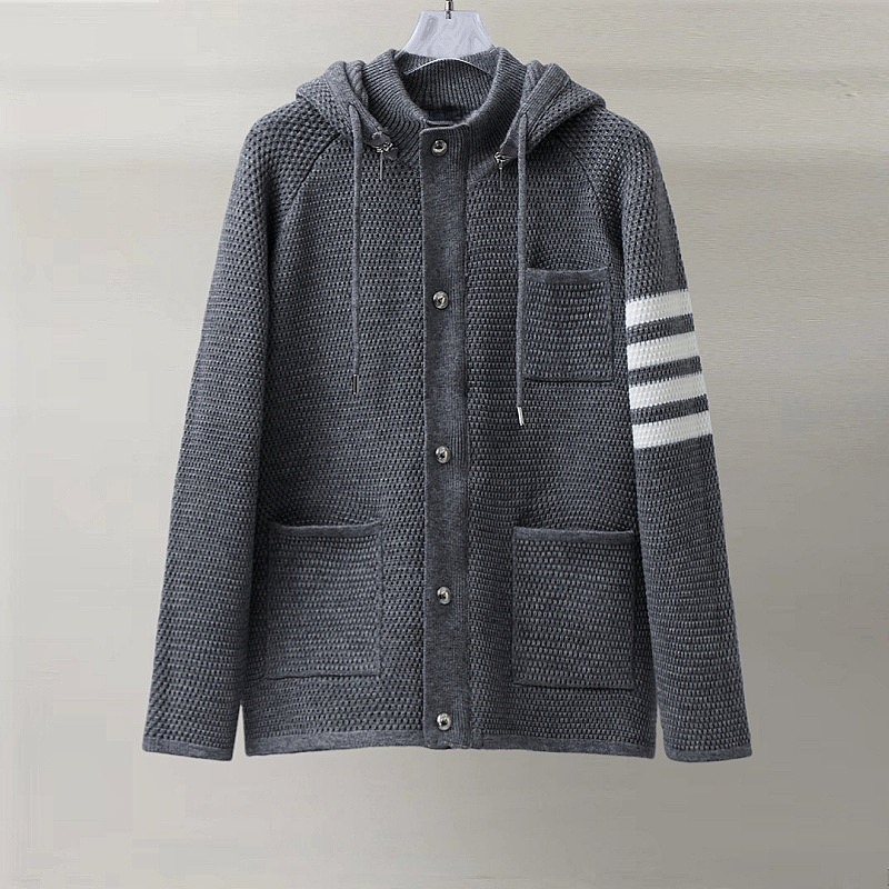 TB Knit Fleece Hooded Sweatshirt with Zipper