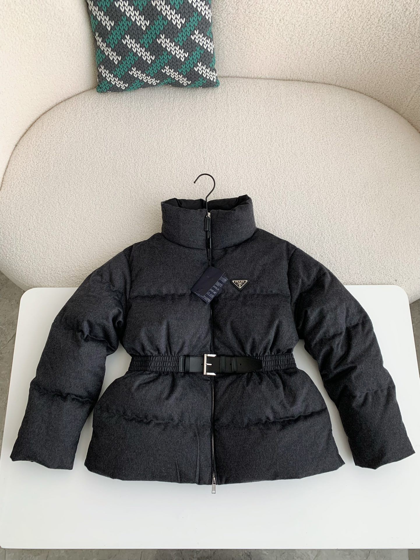 PRD logo stand collar down jacket