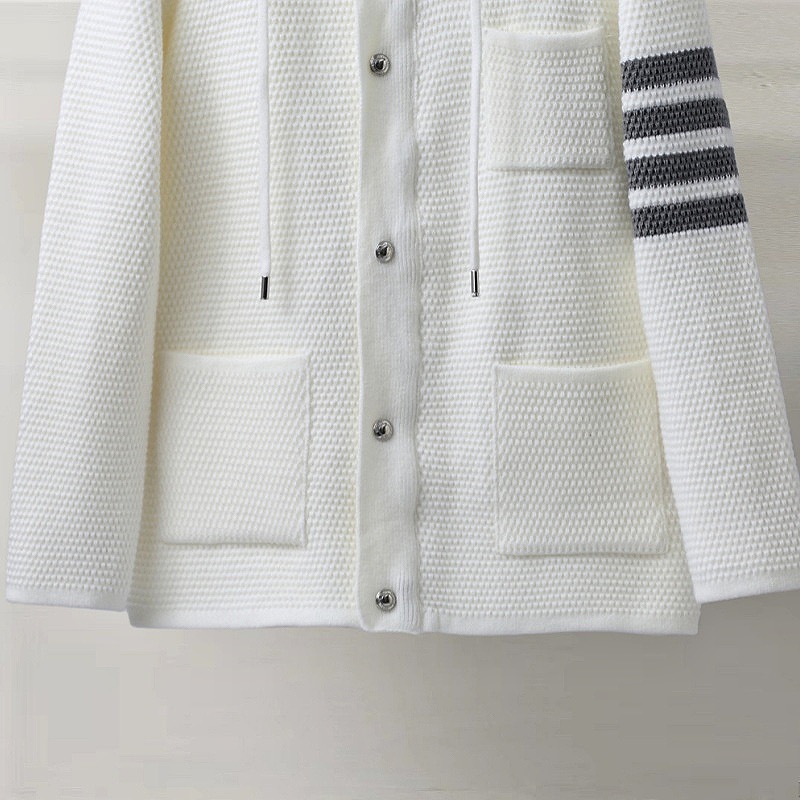 TB Knit Fleece Hooded Sweatshirt with Zipper