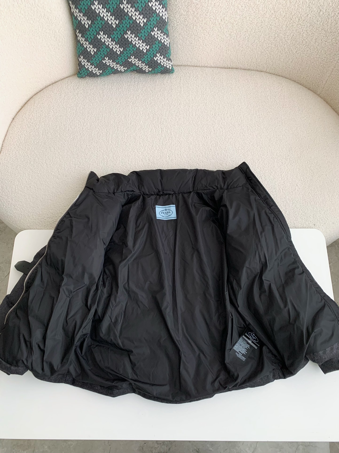 PRD logo stand collar down jacket