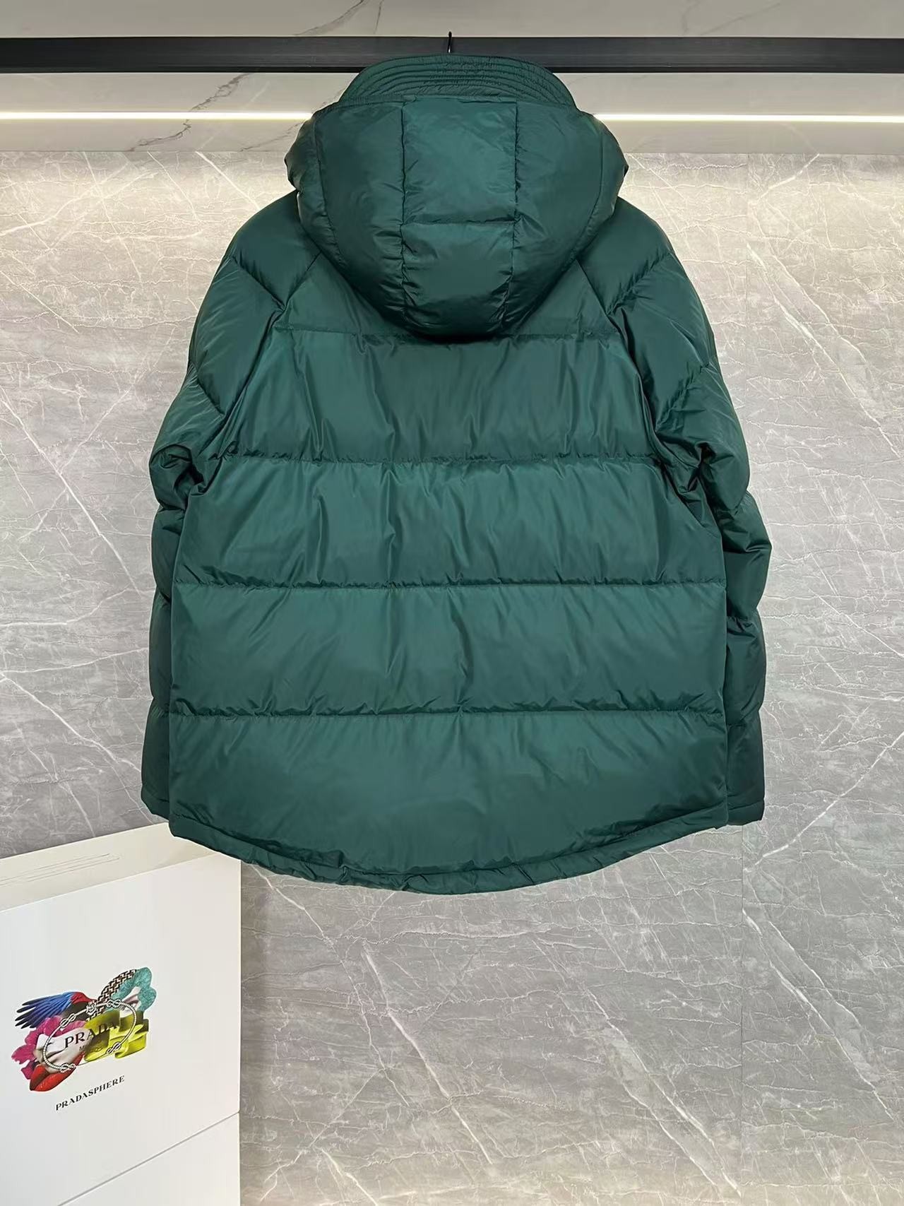 PRD RE-Nylon down jacket with detachable hood