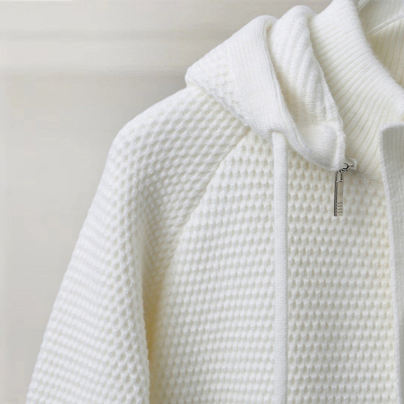 TB Knit Fleece Hooded Sweatshirt with Zipper