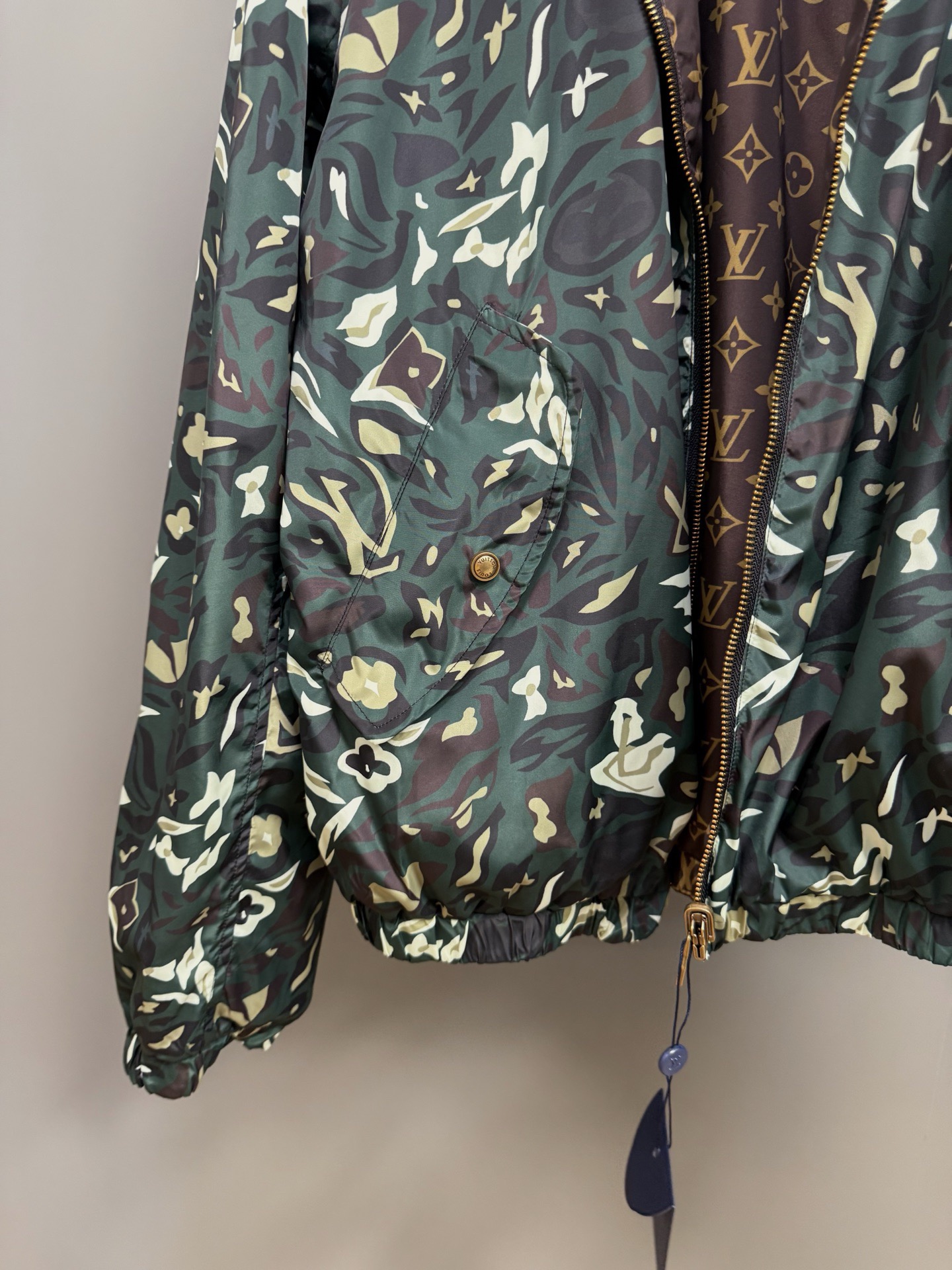 L X V Camouflage Nylon Reversible Jacket