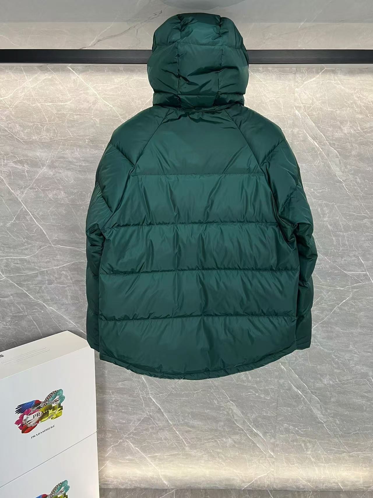 PRD RE-Nylon down jacket with detachable hood