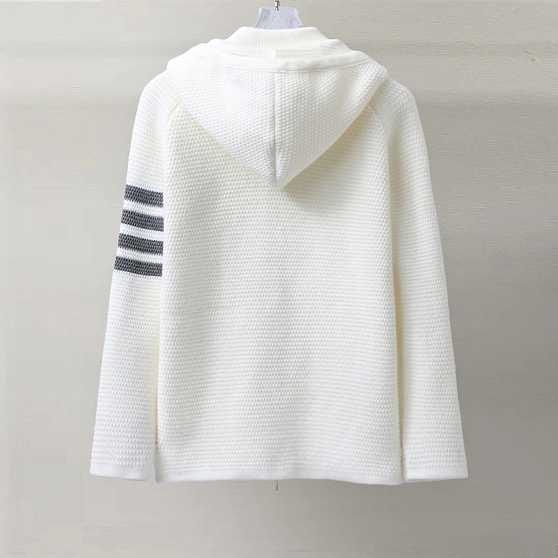 TB Knit Fleece Hooded Sweatshirt with Zipper