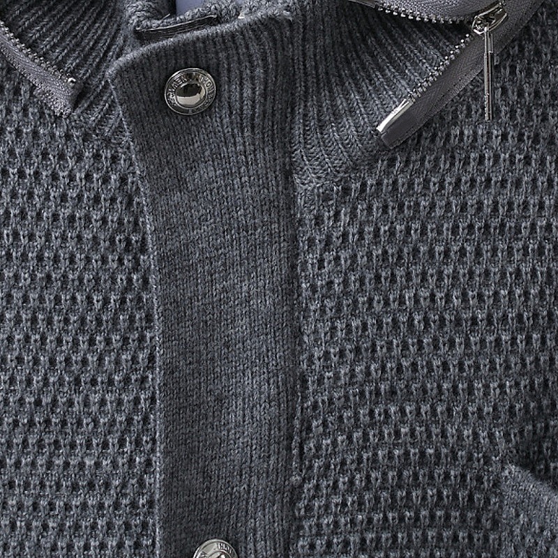 TB Knit Fleece Hooded Sweatshirt with Zipper